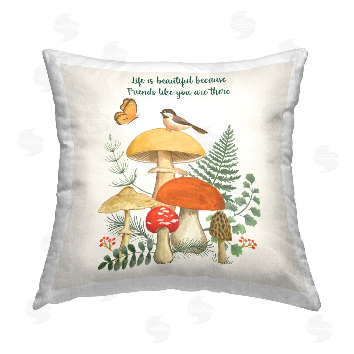 Sharon Lee Vintage Life Is Beautiful Printed Plush Polyester Throw Pillow