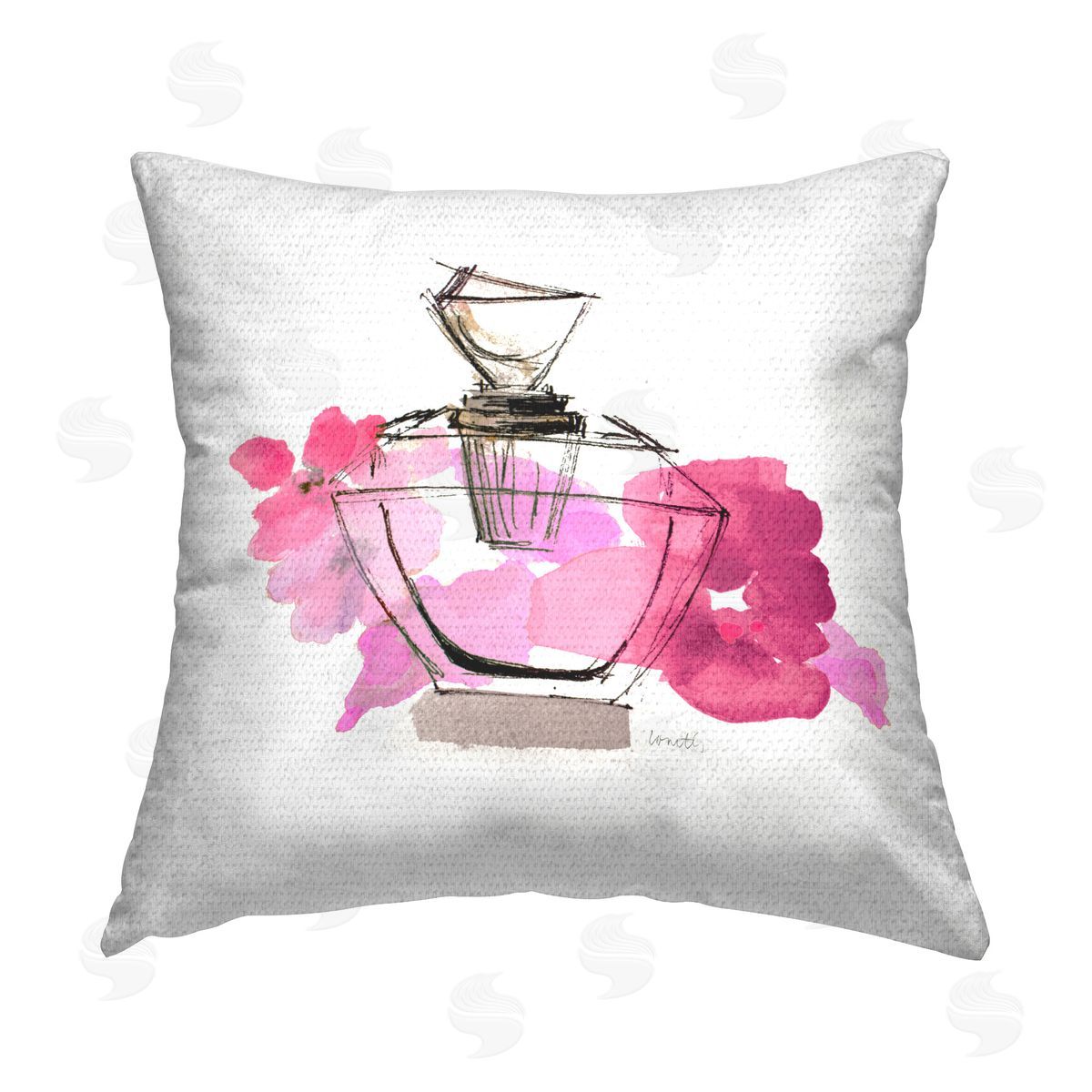 Lanie Loreth Sketched Doodle Perfume Outdoor Quick-Dry Polyester Printed Throw Pillow