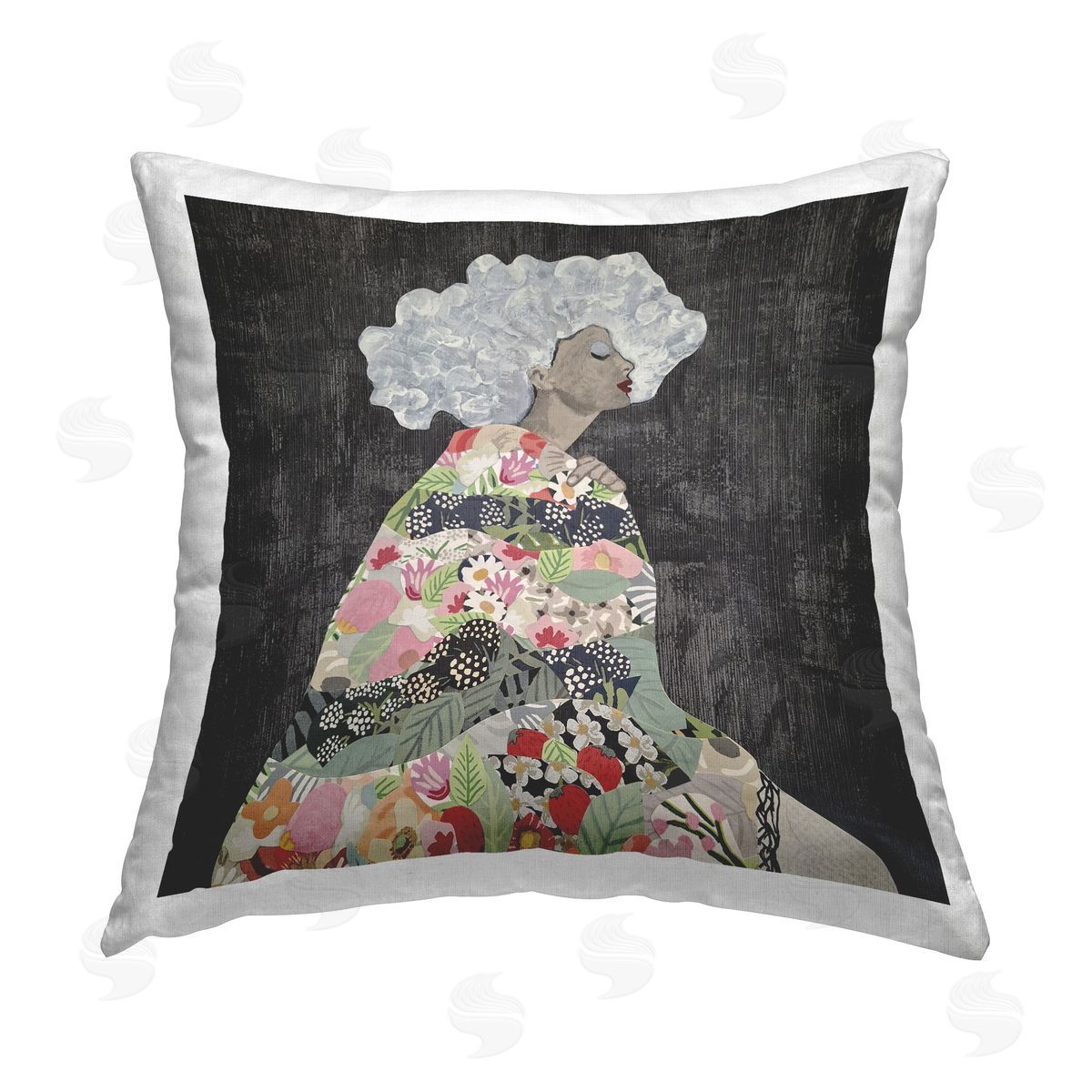 Coco Good Floral Dress Woman Printed Plush Polyester Throw Pillow