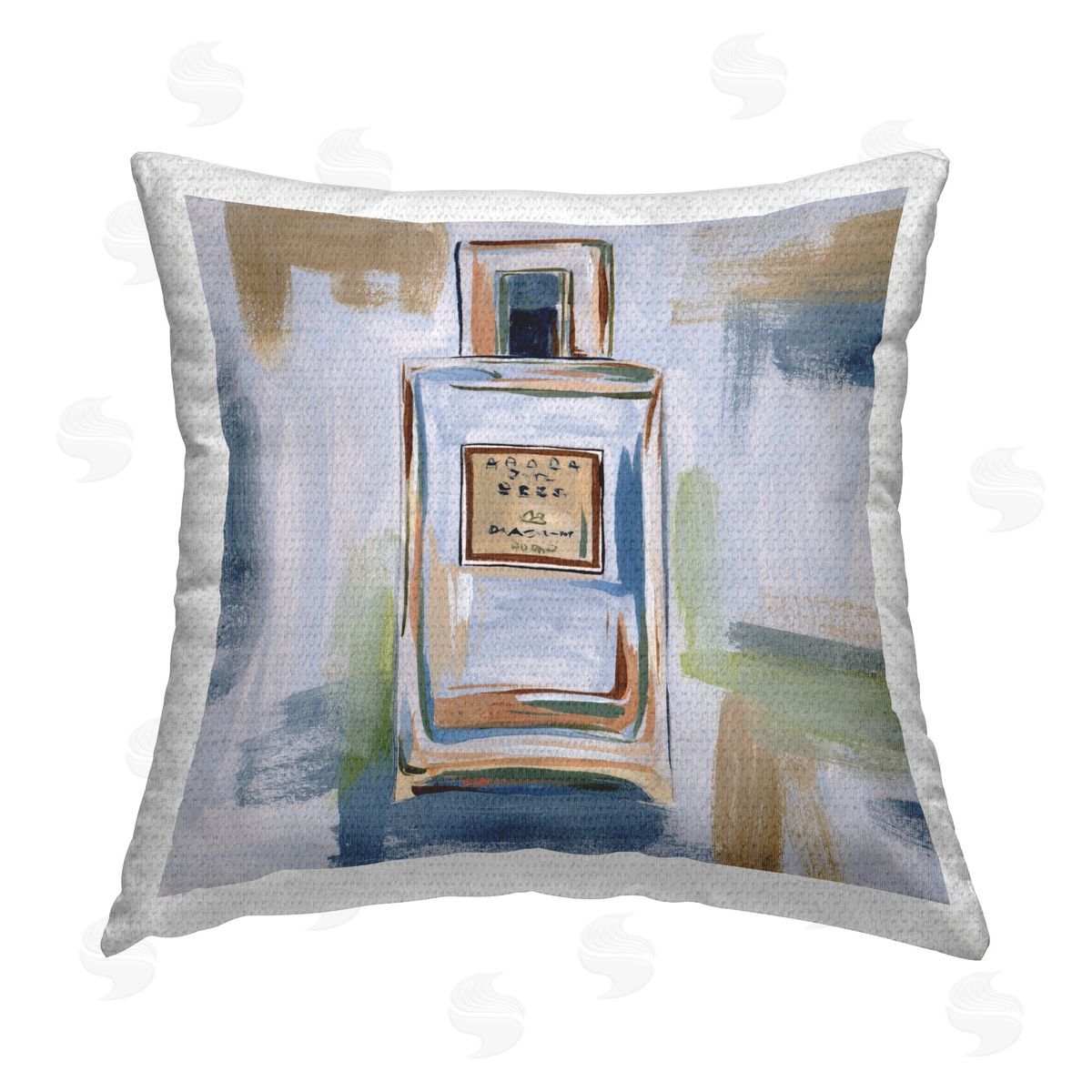 Melissa Wang Neutral Perfume Bottle Outdoor Quick-Dry Polyester Printed Throw Pillow