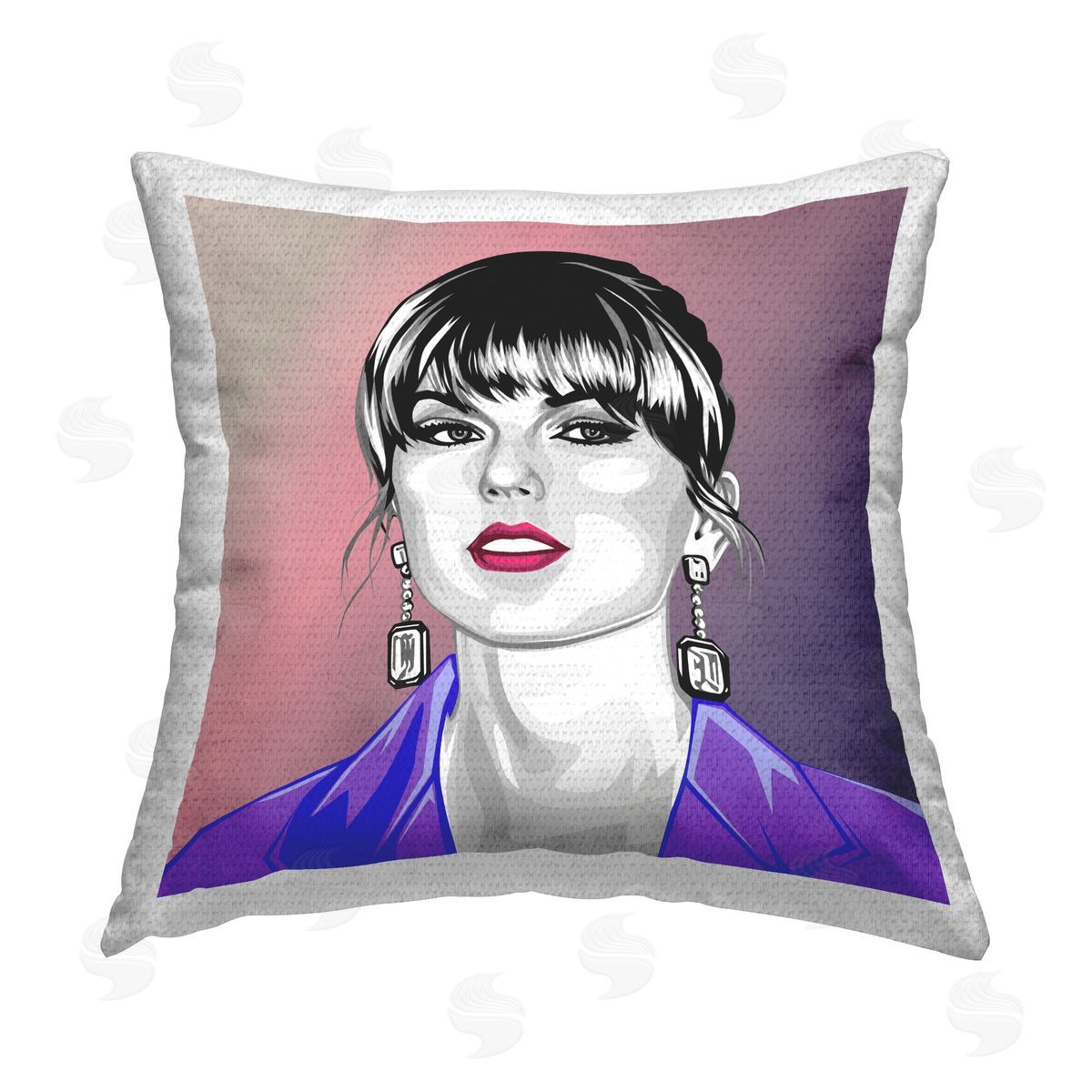 Birch & Ink Taylor Wearing Purple Outdoor Quick-Dry Polyester Printed Throw Pillow