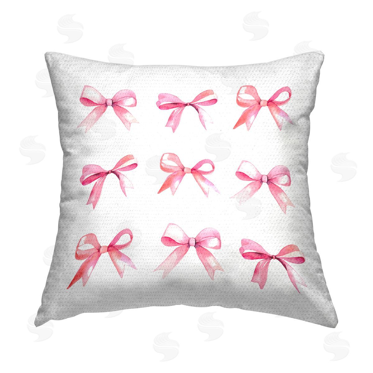 Stupell Studio Pink Bow Pattern Outdoor Quick-Dry Polyester Printed Throw Pillow