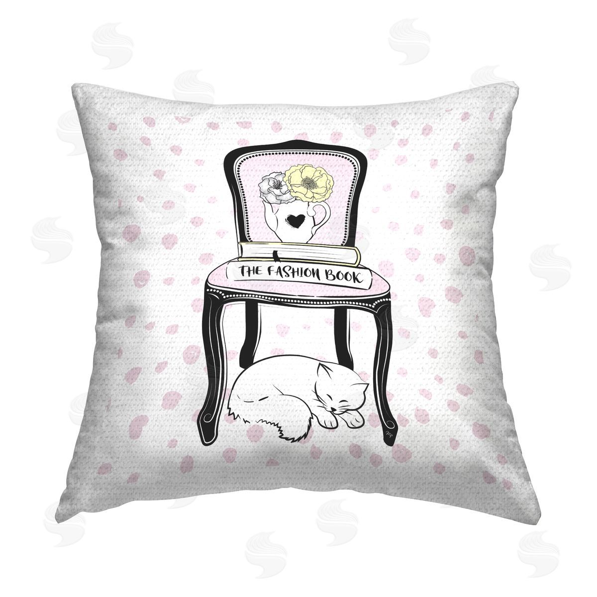 Martina Pavlova Cat & Fashion Books Outdoor Quick-Dry Polyester Printed Throw Pillow