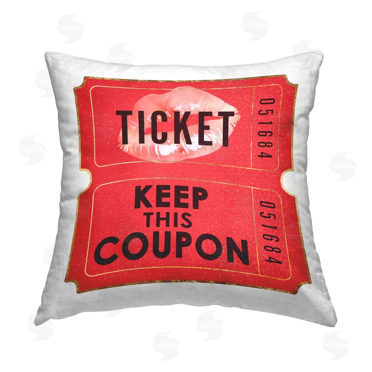 Ziwei Li Glam Kiss Ticket Printed Plush Polyester Throw Pillow