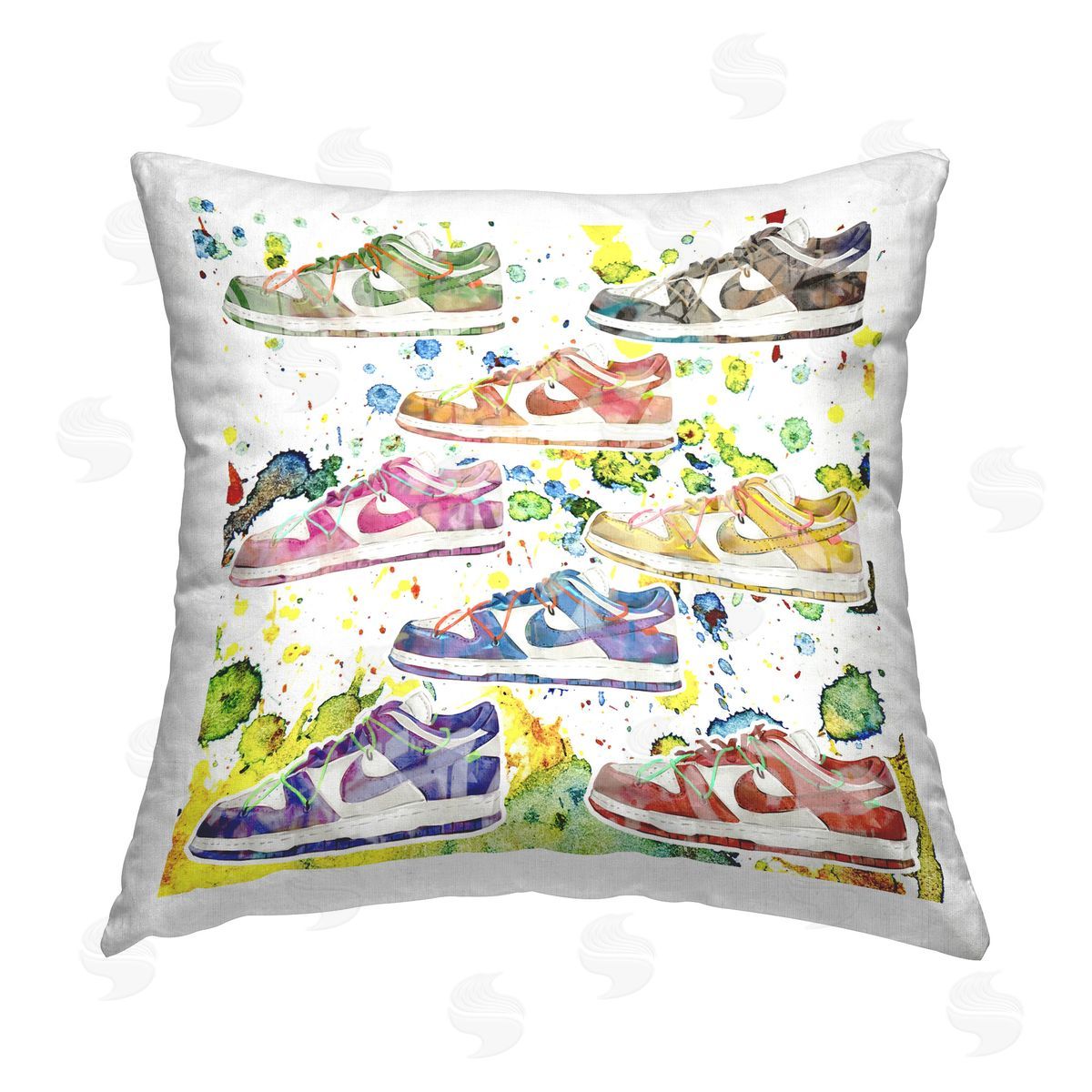 Ziwei Li Paint Splatter Sneakers Printed Plush Polyester Throw Pillow