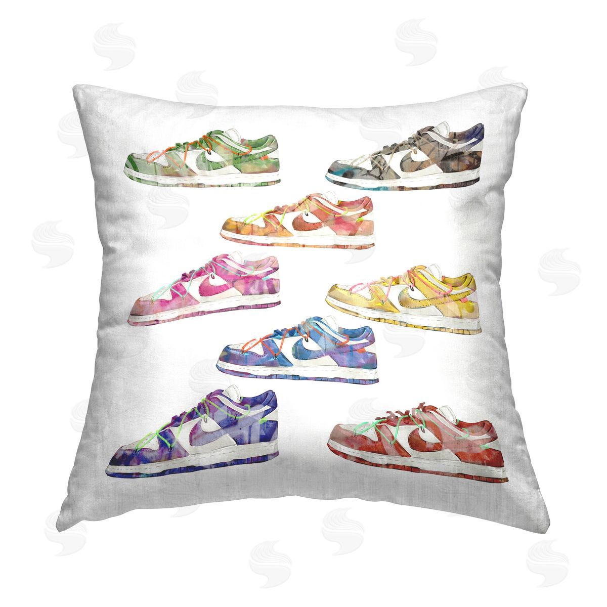 Ziwei Li Modern Rainbow Sneakers Printed Plush Polyester Throw Pillow