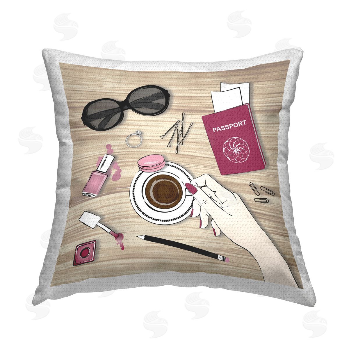 Martina Pavlova On My Desk View Outdoor Quick-Dry Polyester Printed Throw Pillow