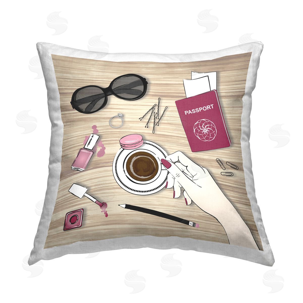 Martina Pavlova On My Desk View Printed Plush Polyester Throw Pillow