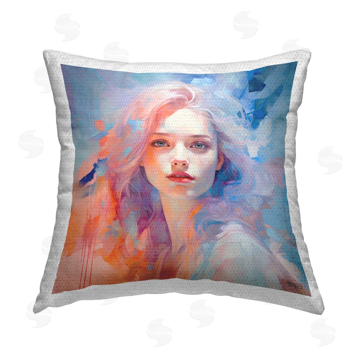 Roozbeh Bahramali Paint Drip Visage Outdoor Quick-Dry Polyester Printed Throw Pillow