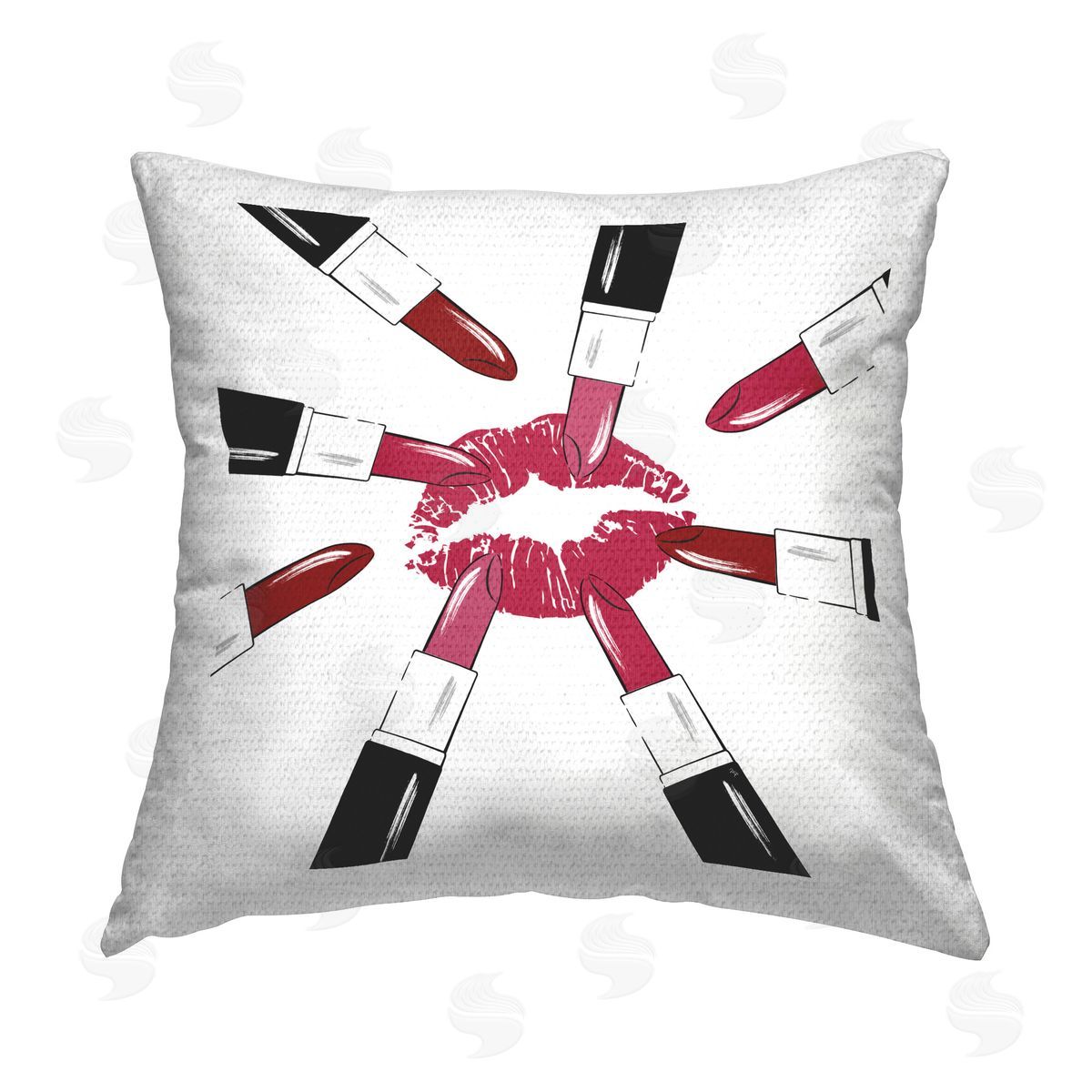 Martina Pavlova Centric Lipsticks & Kiss Outdoor Quick-Dry Polyester Printed Throw Pillow