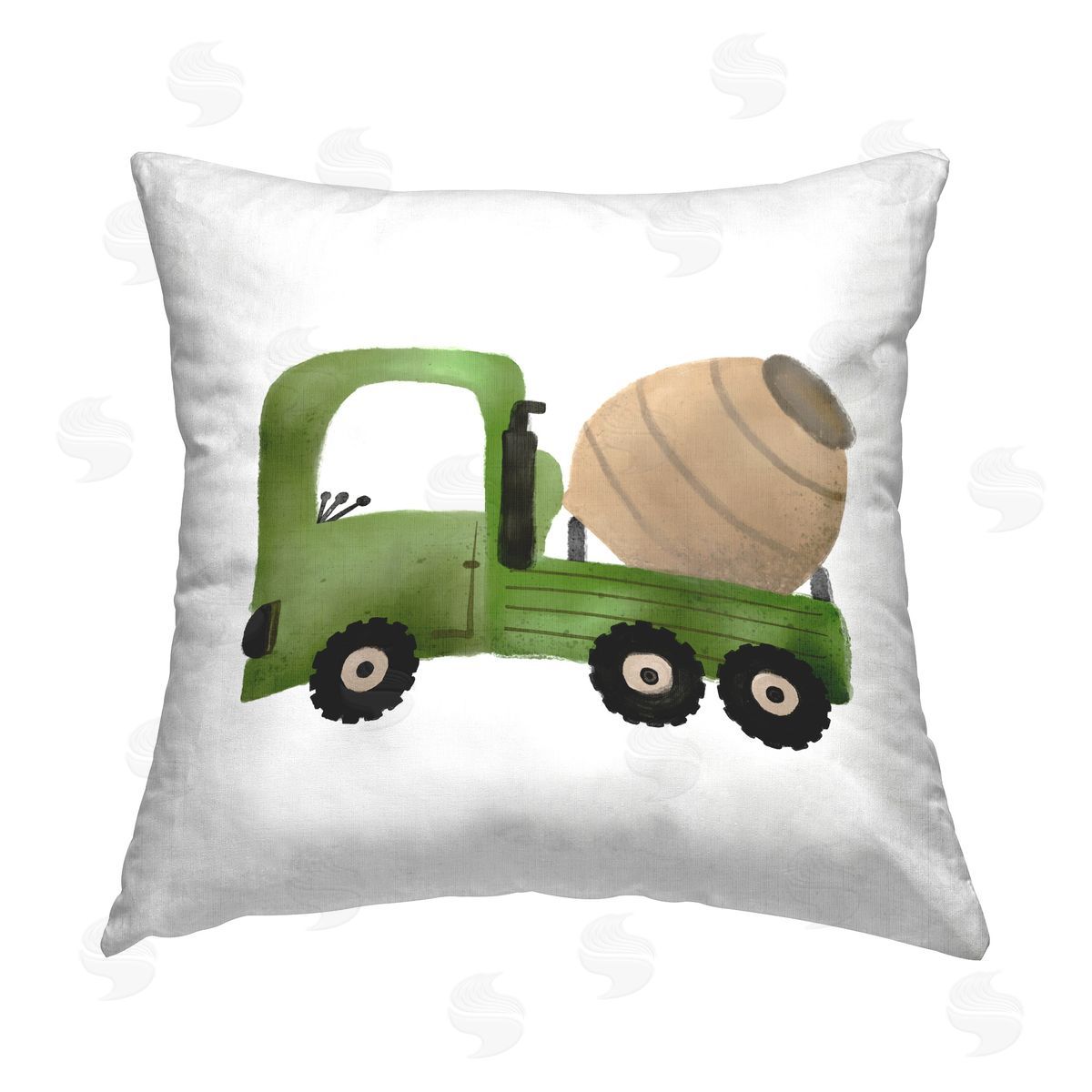 Elizabeth Medley Construction Truck Vehicle Printed Plush Polyester Throw Pillow