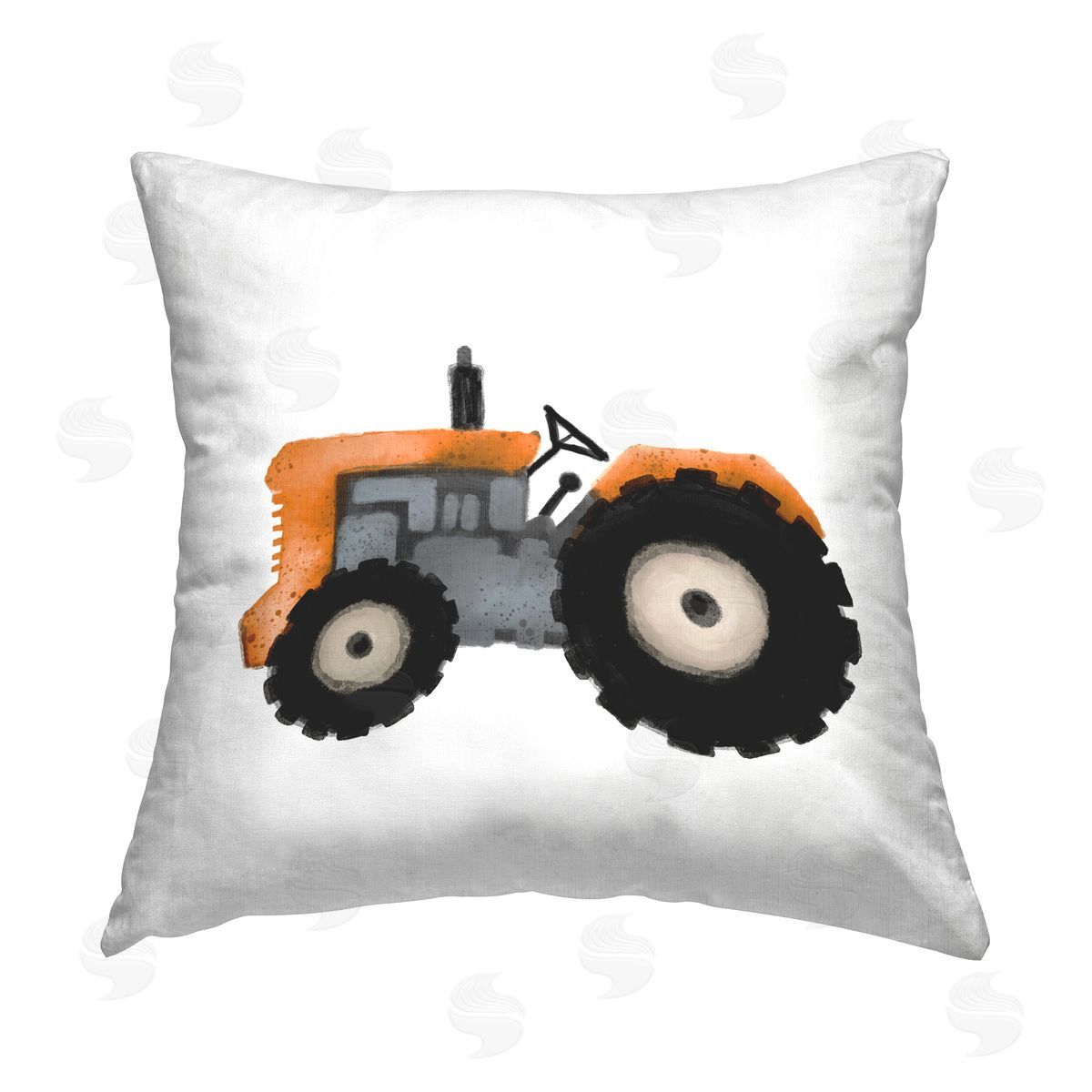 Elizabeth Medley Farm Tractor Vehicle Printed Plush Polyester Throw Pillow