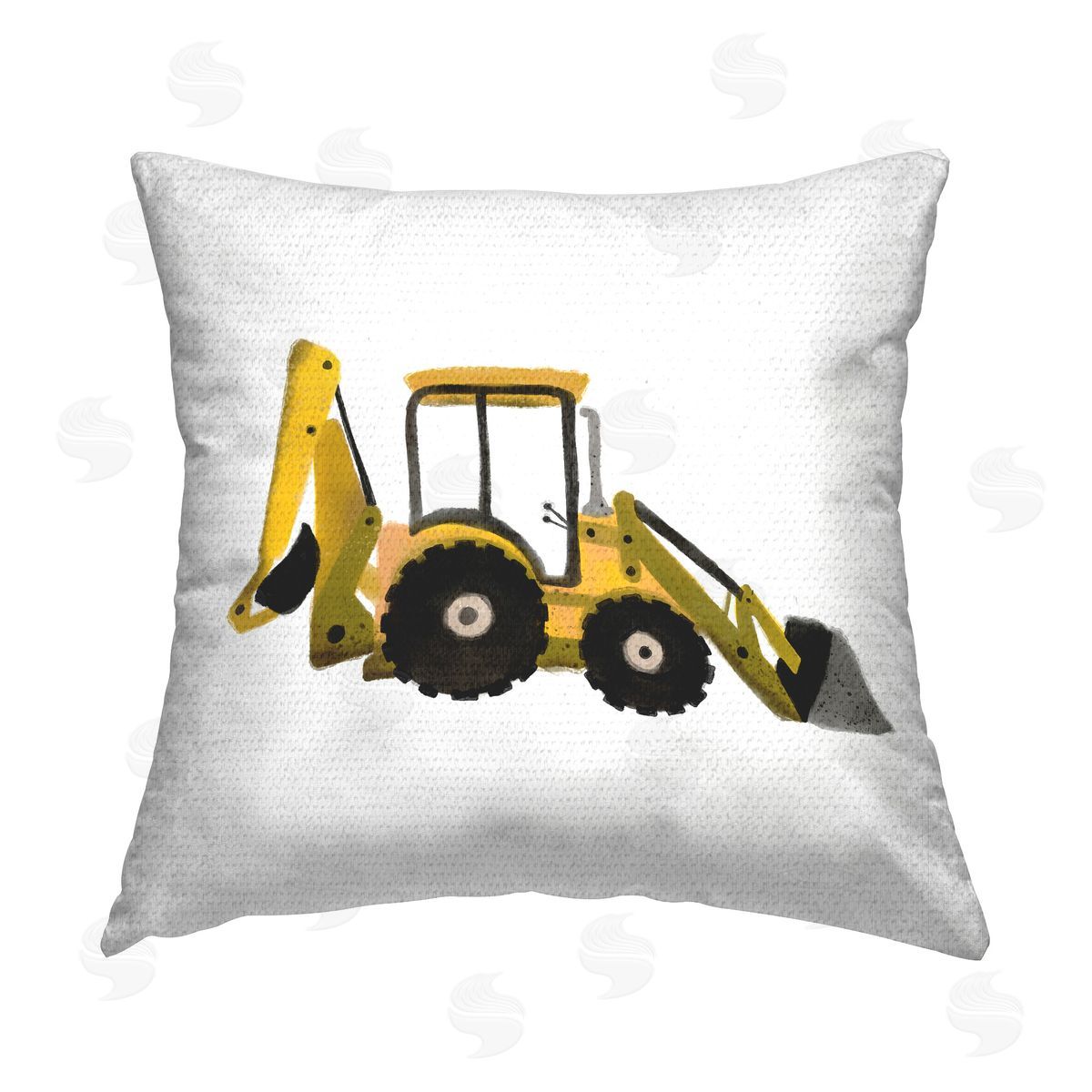 Elizabeth Medley Yellow Simple Bulldozer Outdoor Quick-Dry Polyester Printed Throw Pillow