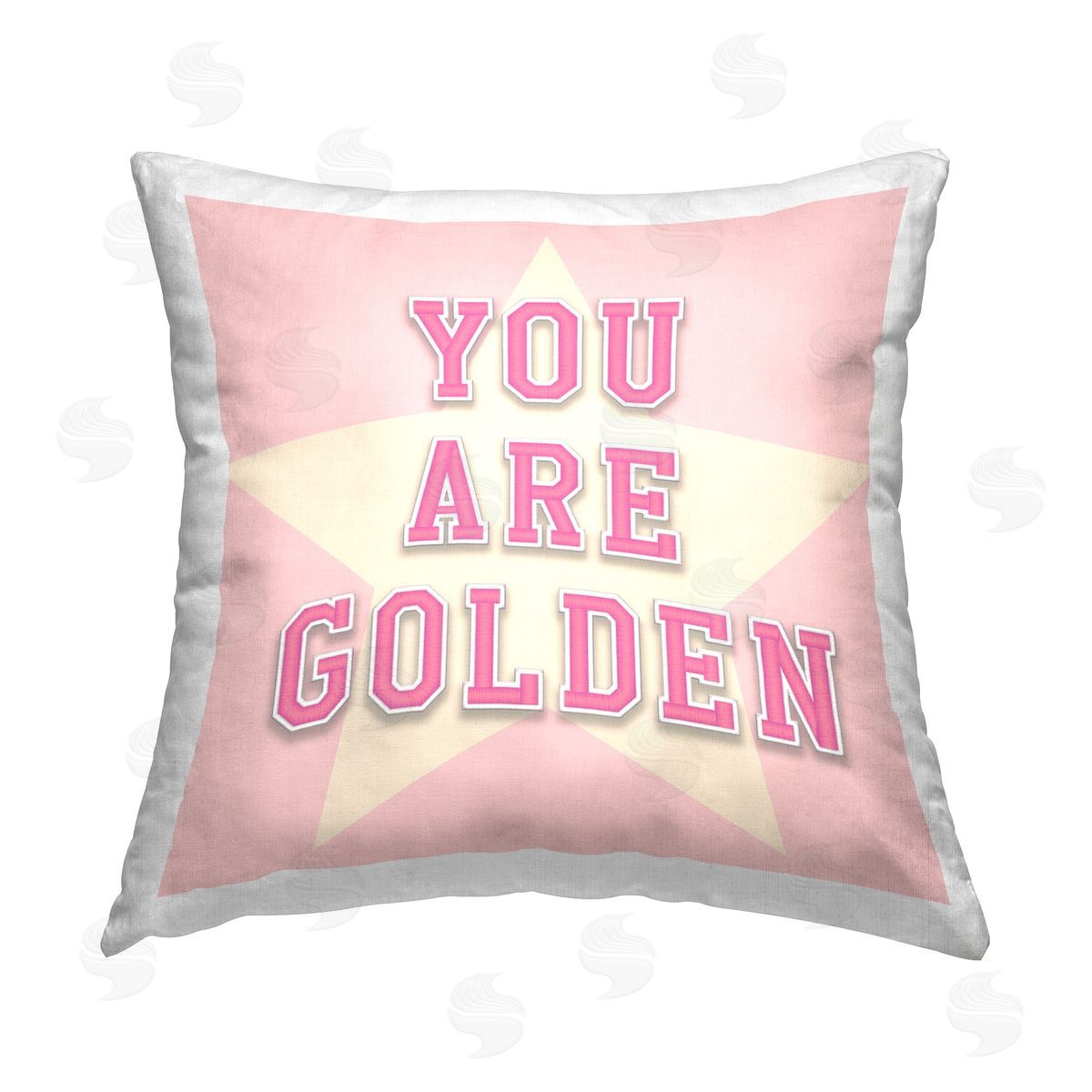 CAD Designs You Are Golden Phrase Printed Plush Polyester Throw Pillow