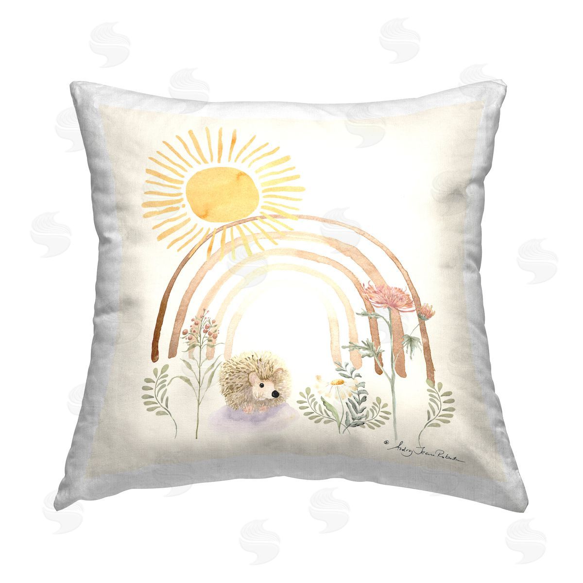 Audrey Jeanne Roberts Soft Boho Nature Printed Plush Polyester Throw Pillow