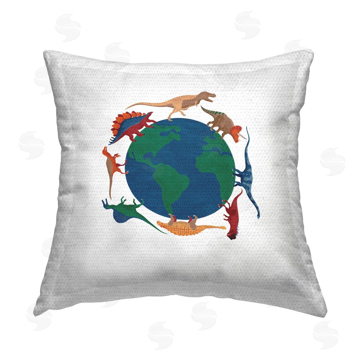 Carrie Cantwell When Dinos Roamed Outdoor Quick-Dry Polyester Printed Throw Pillow