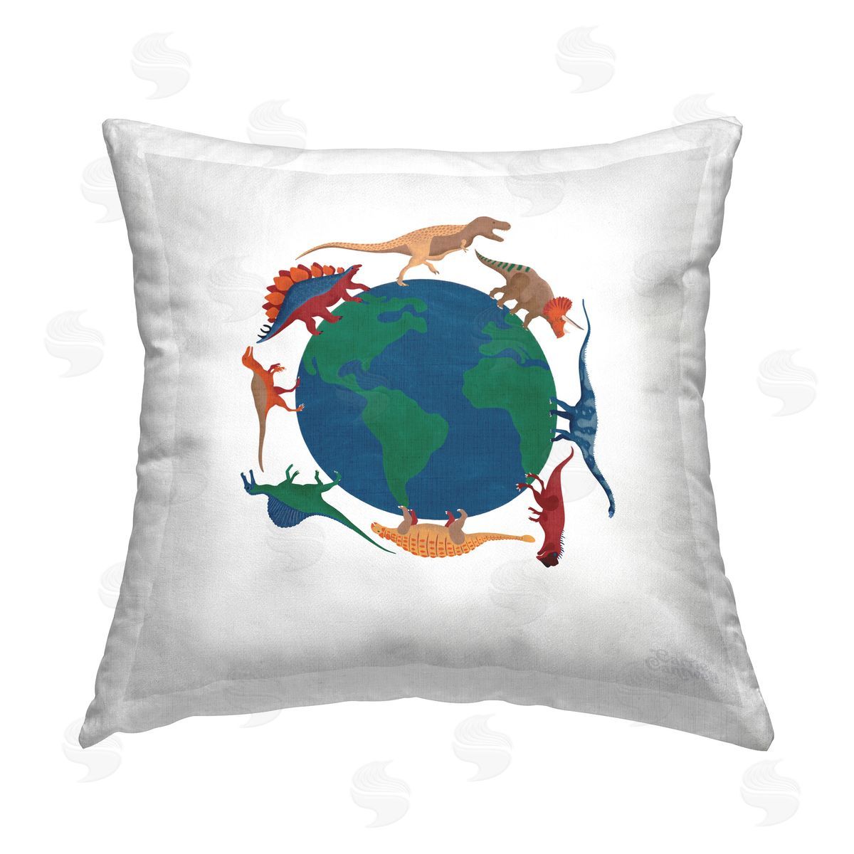 Carrie Cantwell When Dinos Roamed Printed Plush Polyester Throw Pillow