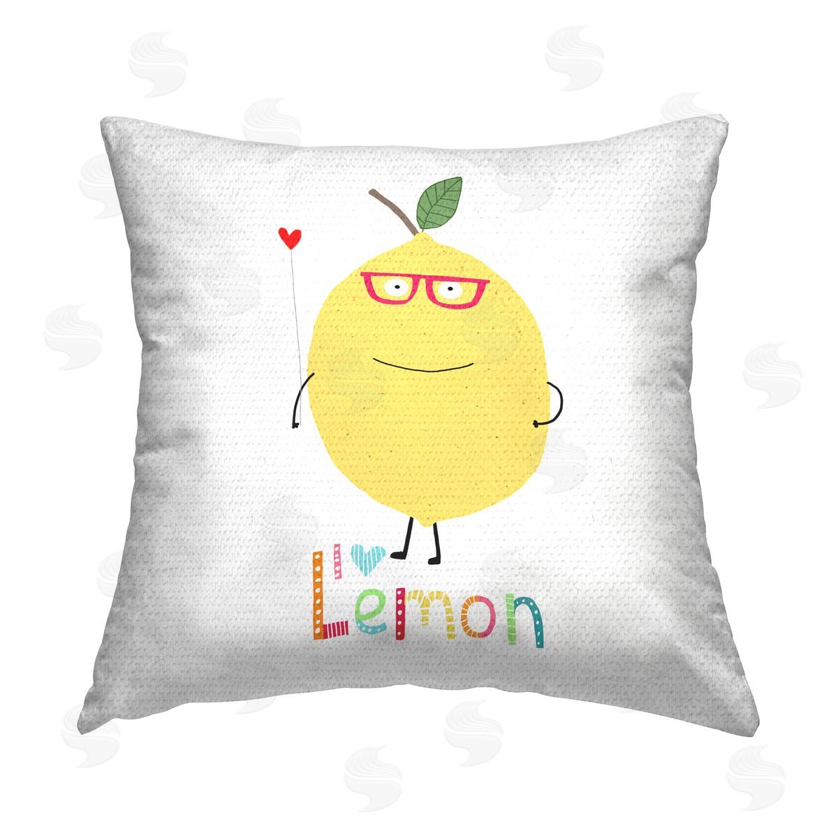 Carla Daly Fun Smiling Lemon Outdoor Quick-Dry Polyester Printed Throw Pillow