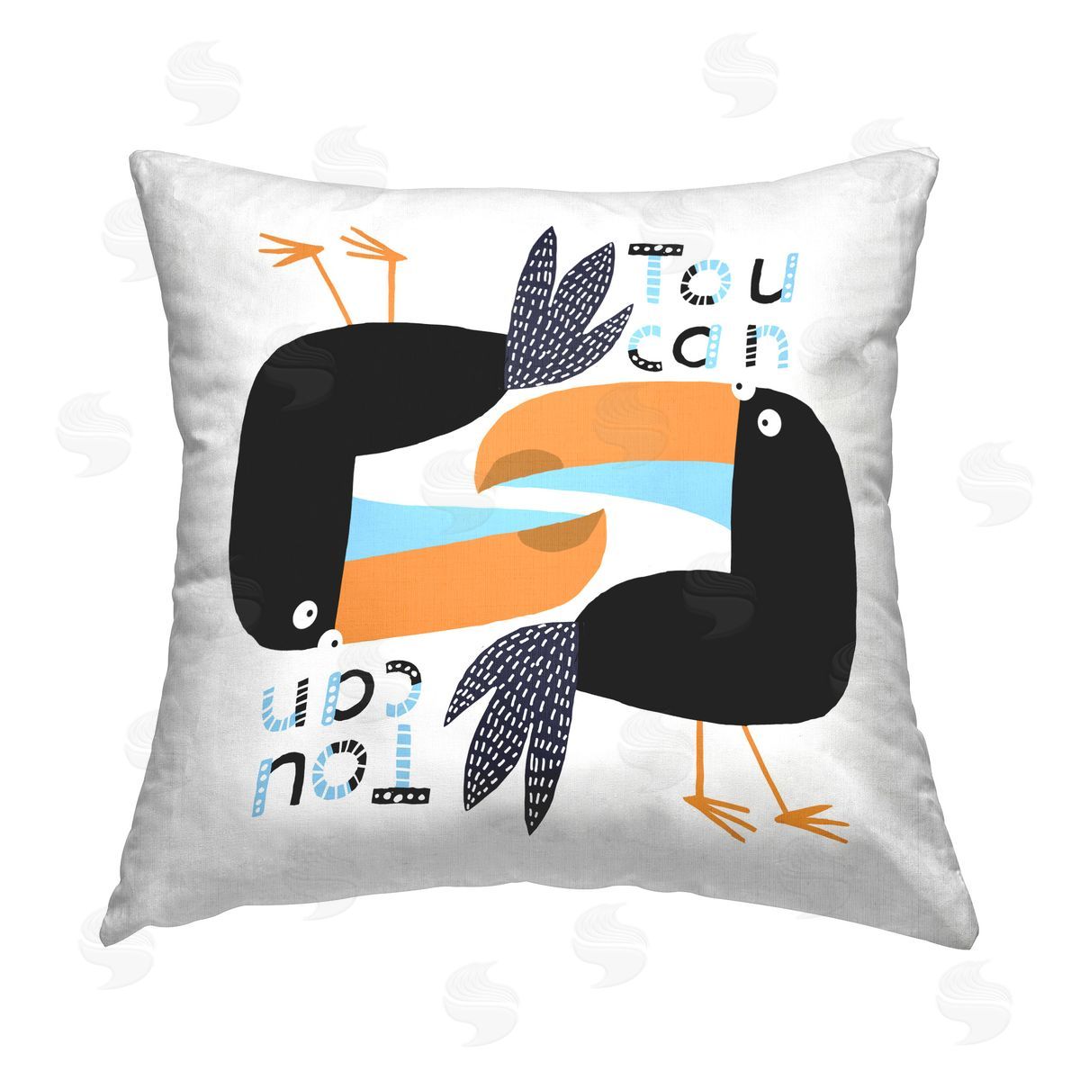 Carla Daly Tropical Toucan Birds Printed Plush Polyester Throw Pillow