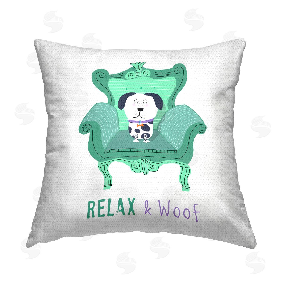 Carla Daly Relax & Woof Cat Outdoor Quick-Dry Polyester Printed Throw Pillow
