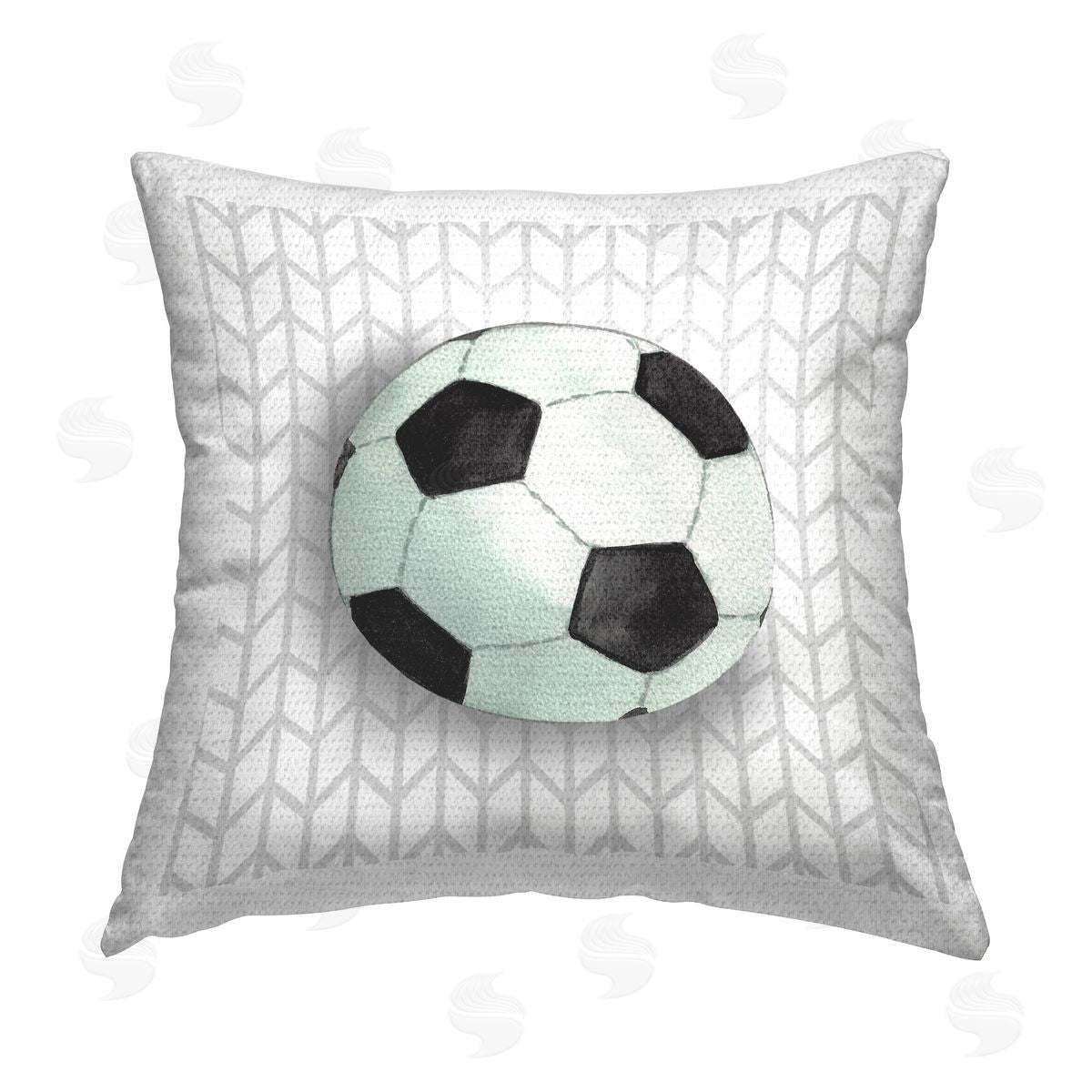 Sharon Kuplack Soccer Ball over Chevron Outdoor Quick-Dry Polyester Printed Throw Pillow