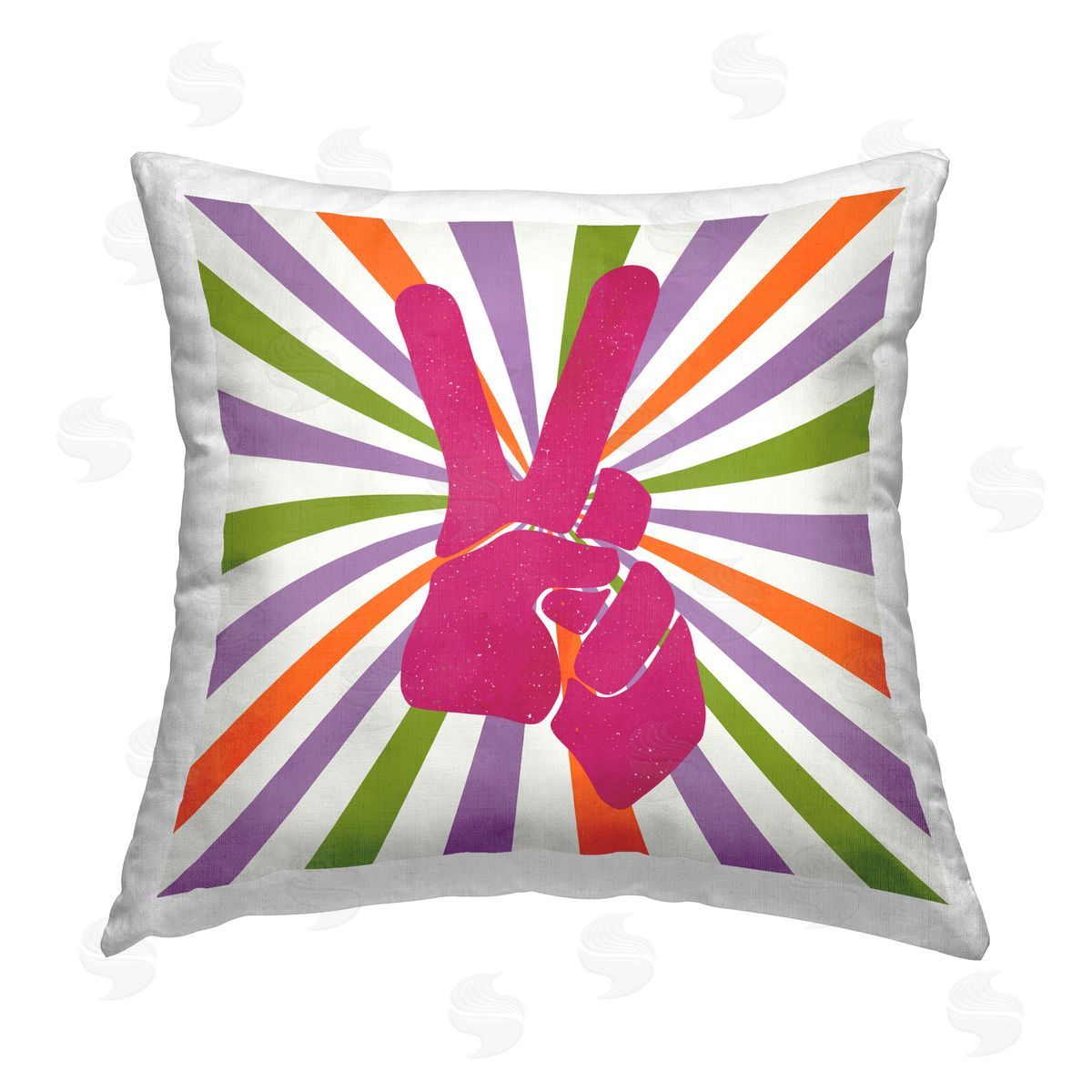 Kim Allen Groovy Peace Sign Printed Plush Polyester Throw Pillow