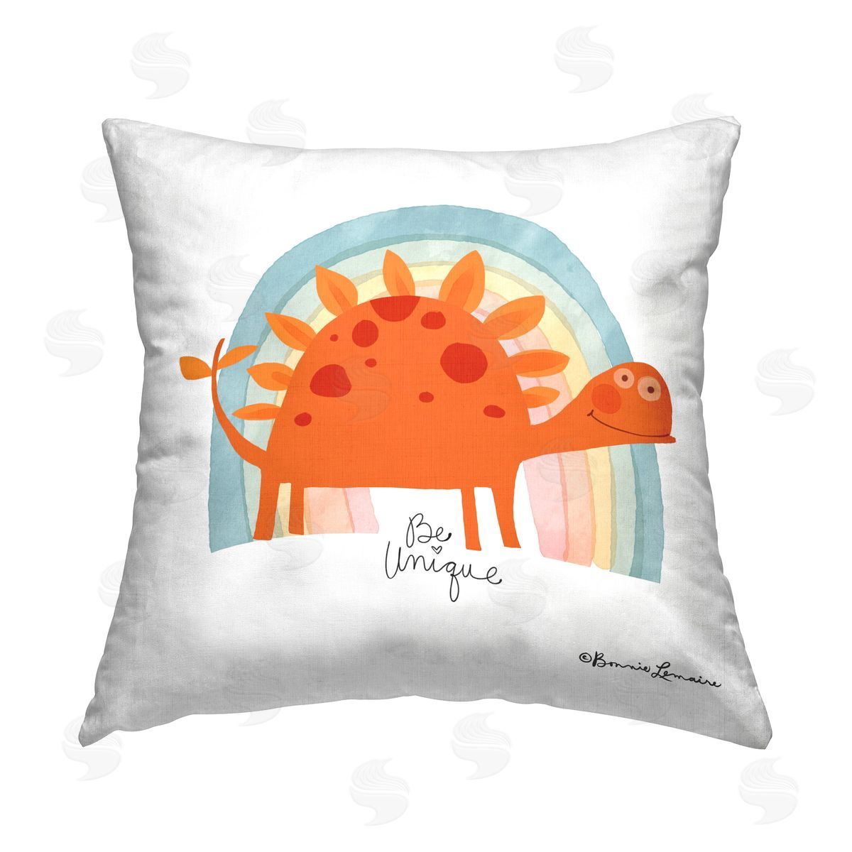 Bonnie Lemaire Be Unique Dinosaur Printed Plush Polyester Throw Pillow