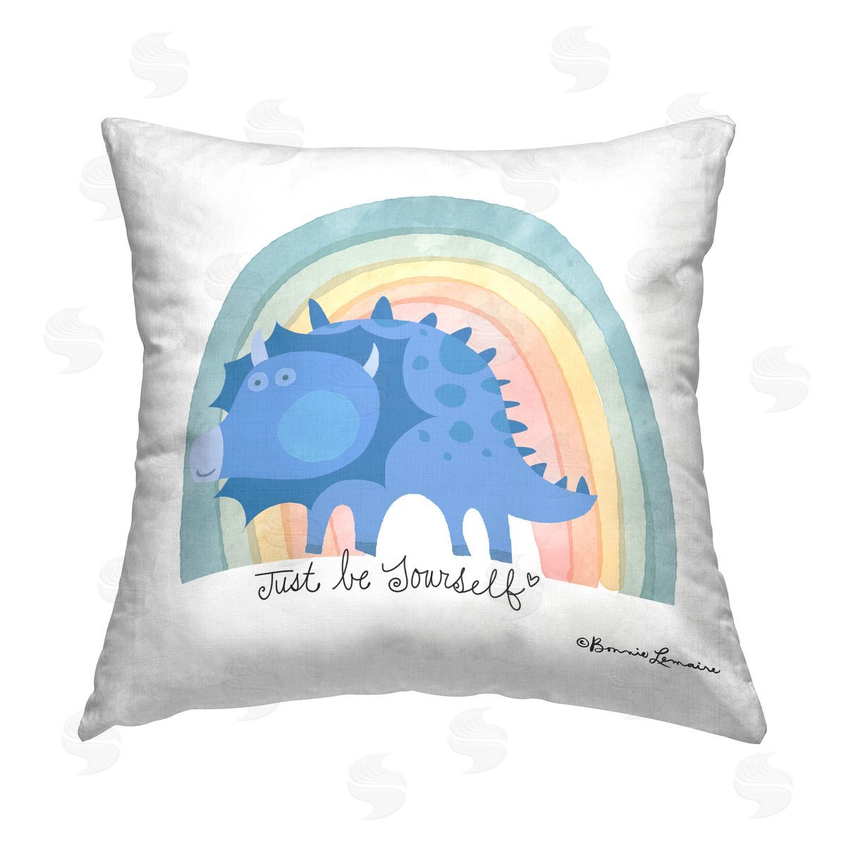 Bonnie Lemaire Be Yourself Dinosaur Printed Plush Polyester Throw Pillow