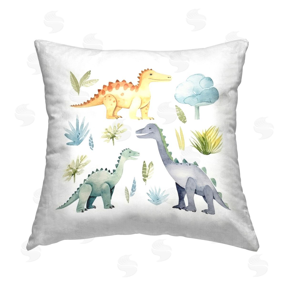 Lazar Studio Dino Wonderland Wonders Printed Plush Polyester Throw Pillow