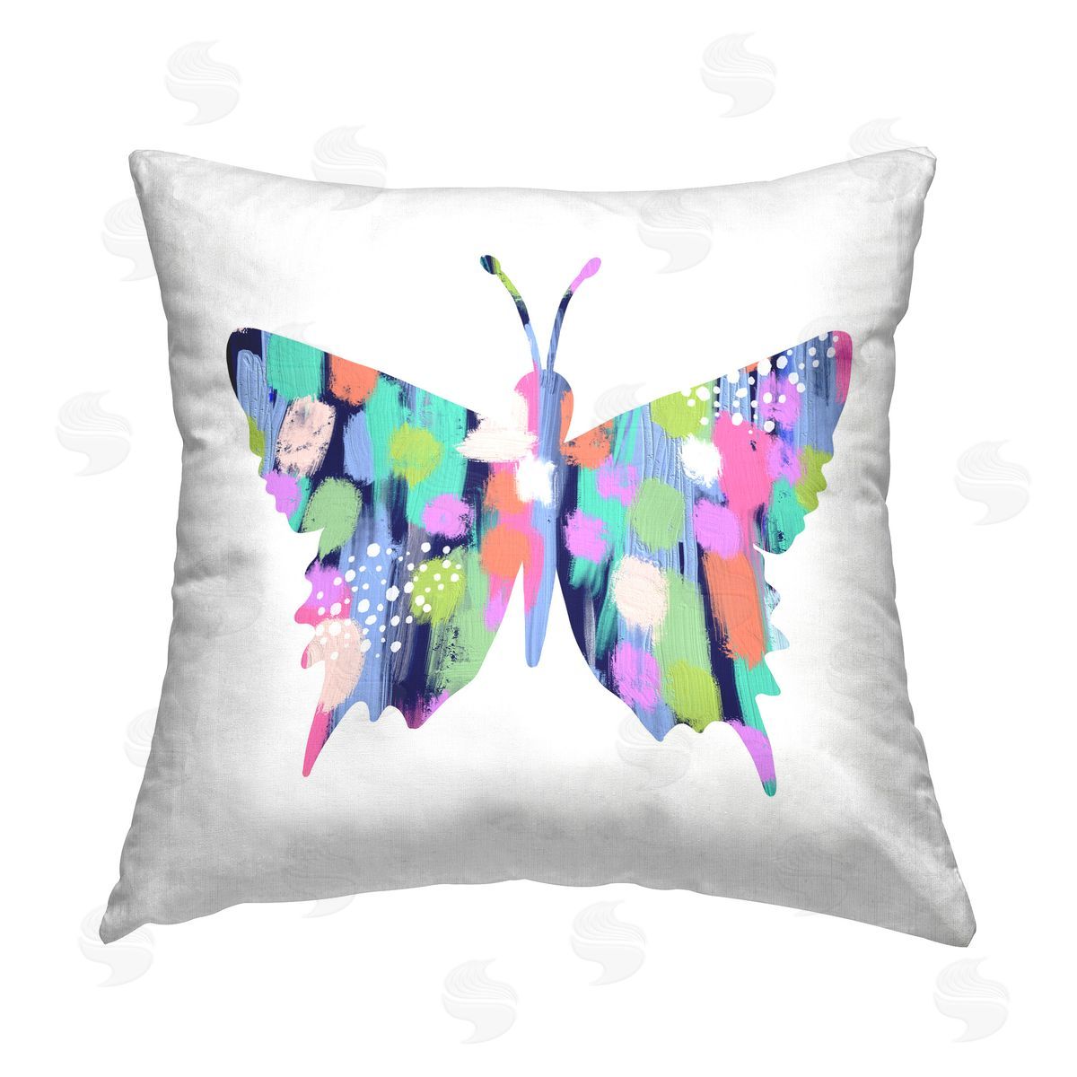 Lisa Nohren Pastel Patterned Butterfly Printed Plush Polyester Throw Pillow