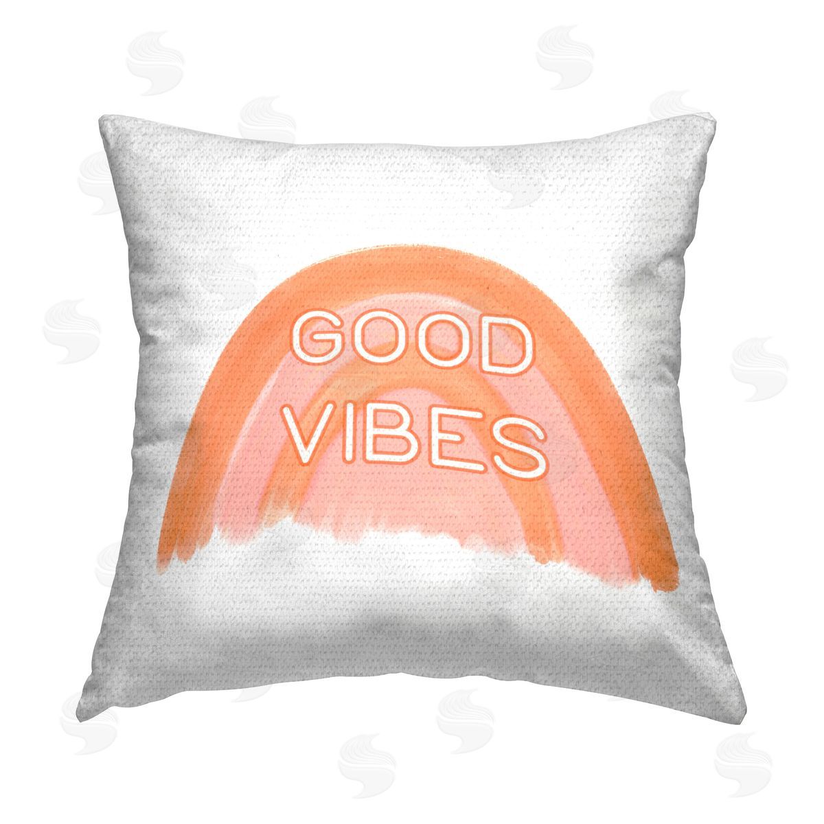 Amber Clarkson Orange Good Vibes Outdoor Quick-Dry Polyester Printed Throw Pillow