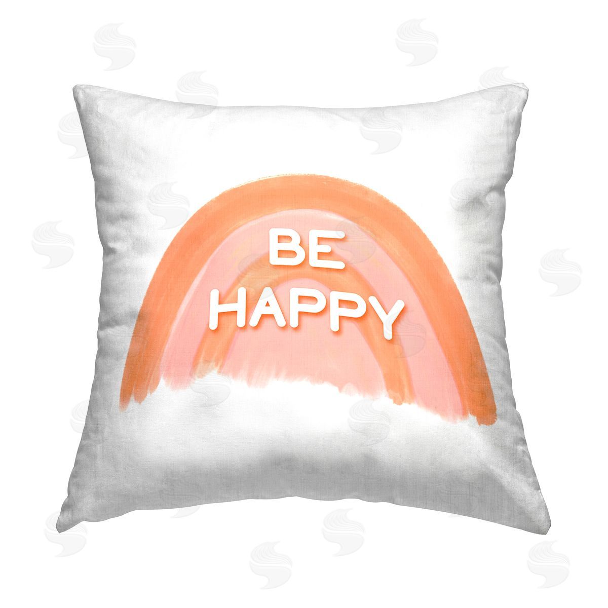 Amber Clarkson Orange Be Happy Printed Plush Polyester Throw Pillow