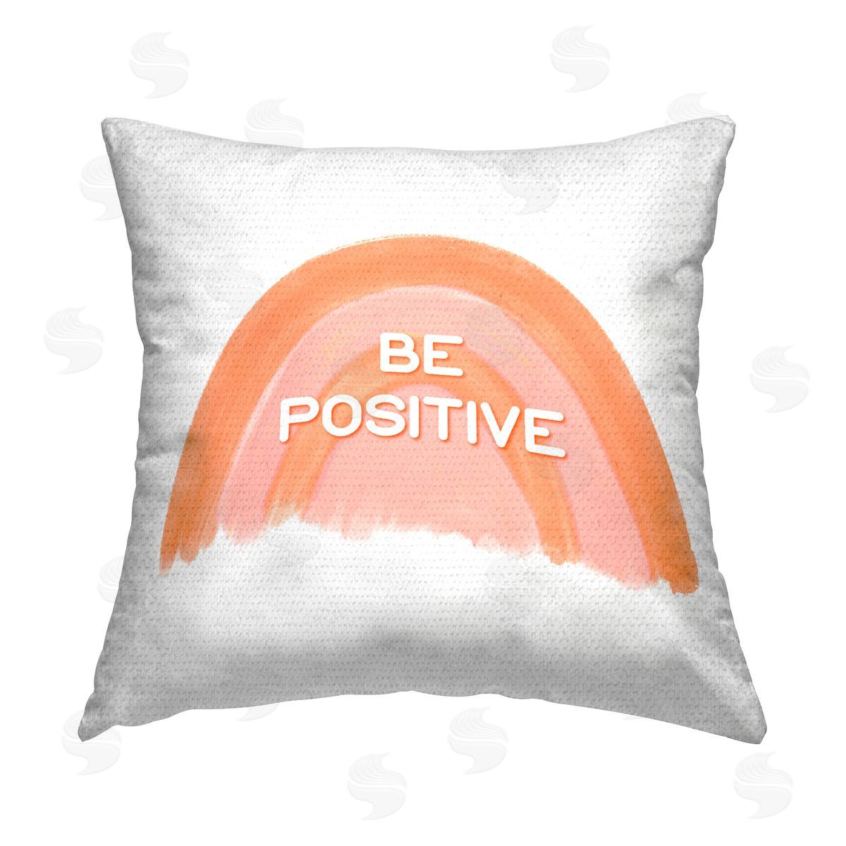 Amber Clarkson Orange Be Positive Outdoor Quick-Dry Polyester Printed Throw Pillow