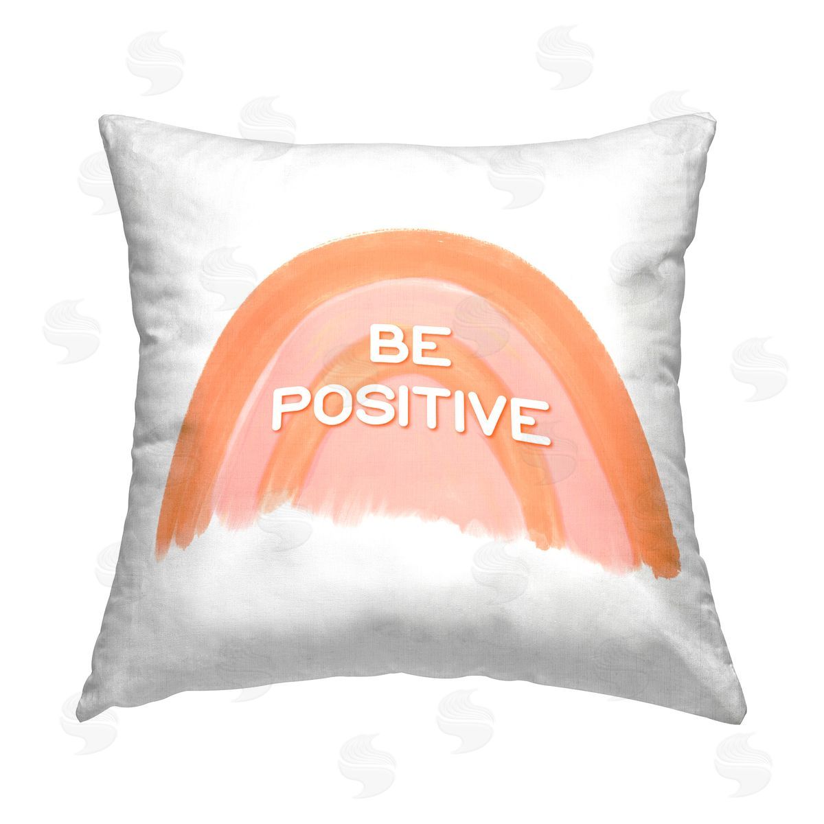 Amber Clarkson Orange Be Positive Printed Plush Polyester Throw Pillow