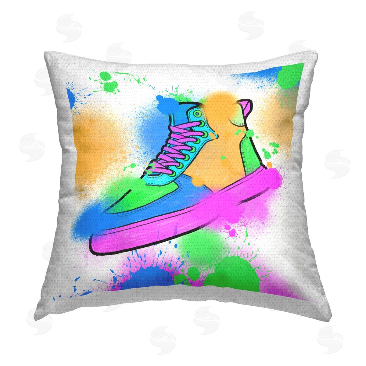 Marcus Prime Splattered Cool Sneakers Outdoor Quick-Dry Polyester Printed Throw Pillow