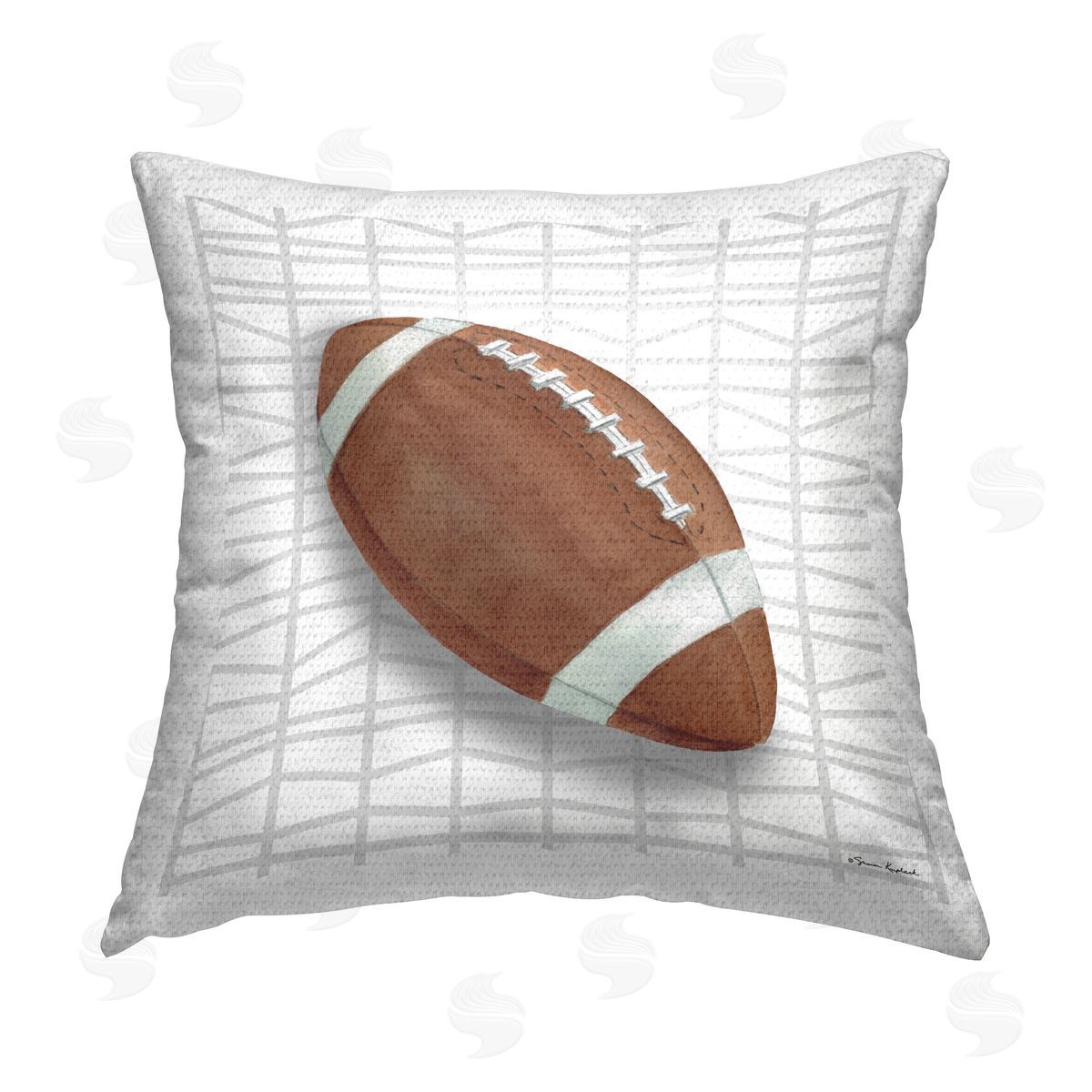 Sharon Kuplack Football on Geometric Outdoor Quick-Dry Polyester Printed Throw Pillow