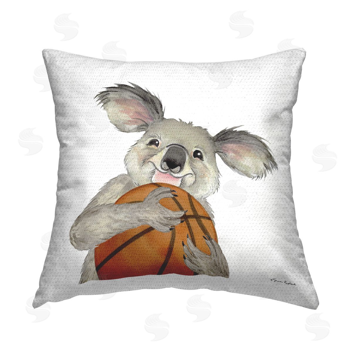 Sharon Kuplack Koala & Basketball Outdoor Quick-Dry Polyester Printed Throw Pillow