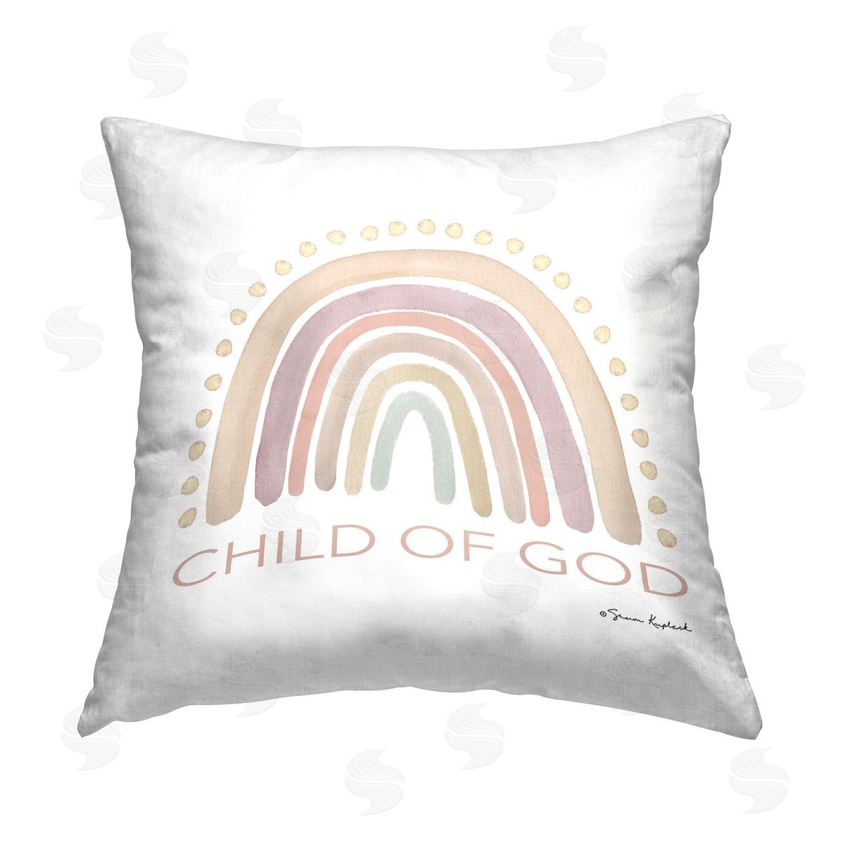 Sharon Kuplack Child Of God Rainbow Printed Plush Polyester Throw Pillow