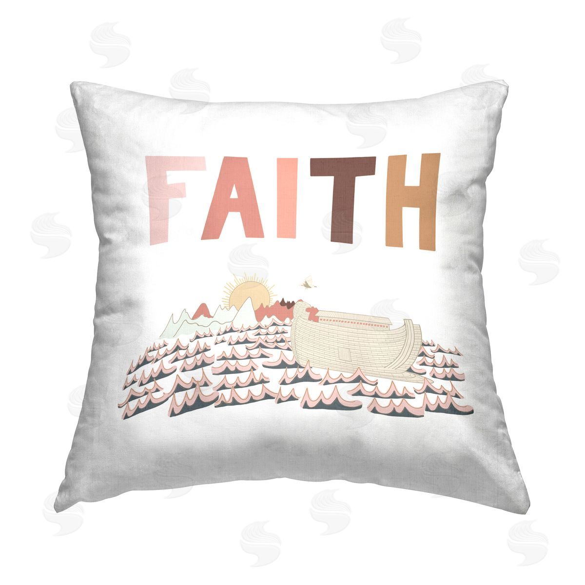 Tara Moss Noah's Ark Faith Printed Plush Polyester Throw Pillow