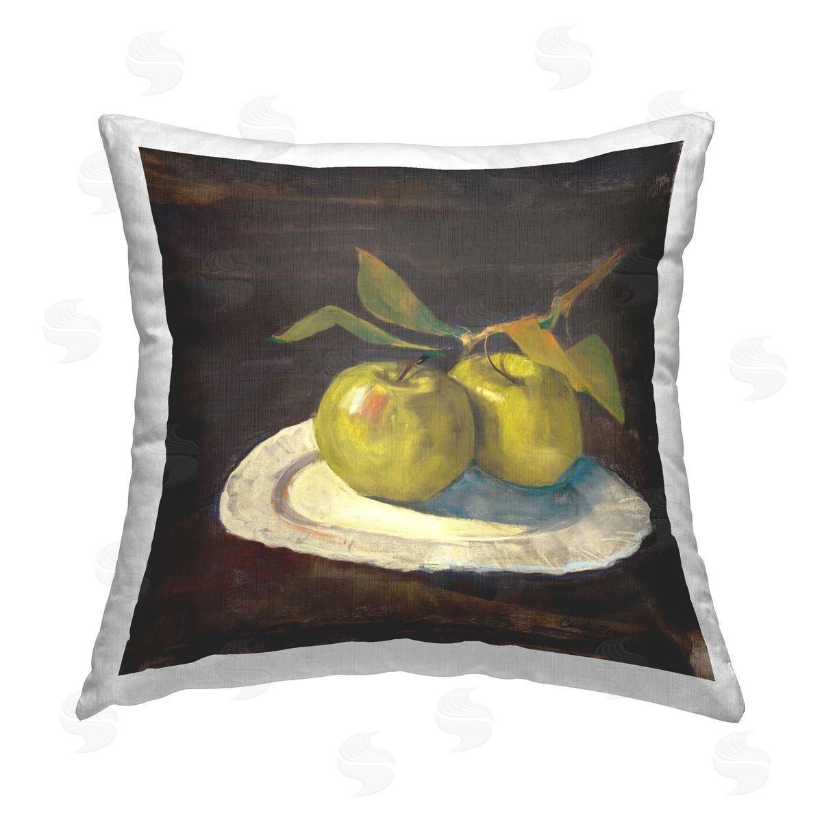 Carol Rowan Green Apple Still Life Printed Plush Polyester Throw Pillow