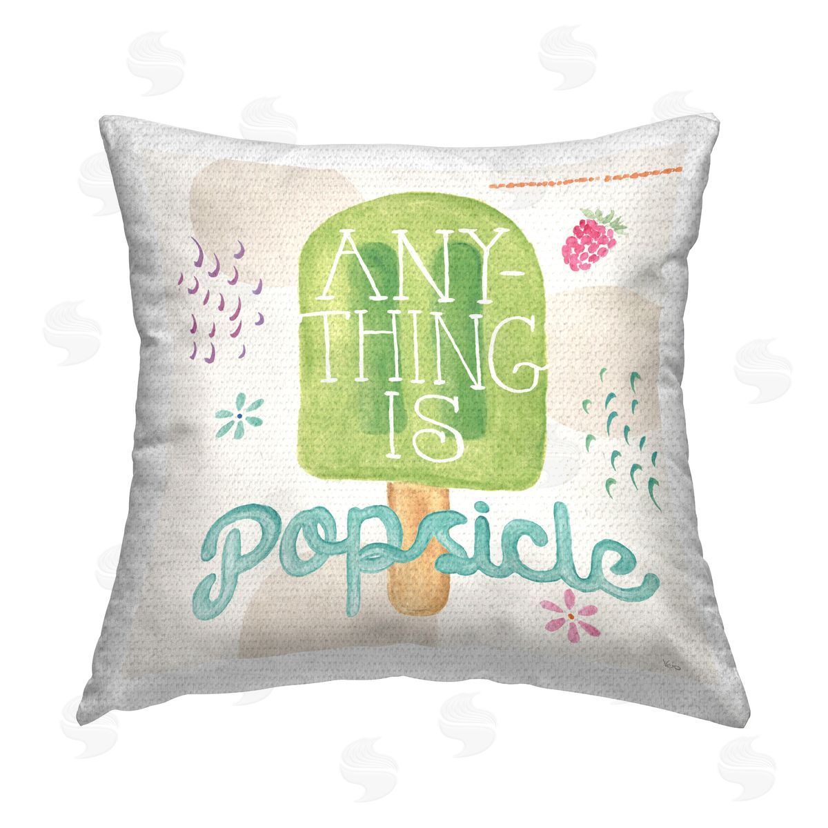 Veronique Charron Uplifting Summer Phrase Outdoor Quick-Dry Polyester Printed Throw Pillow