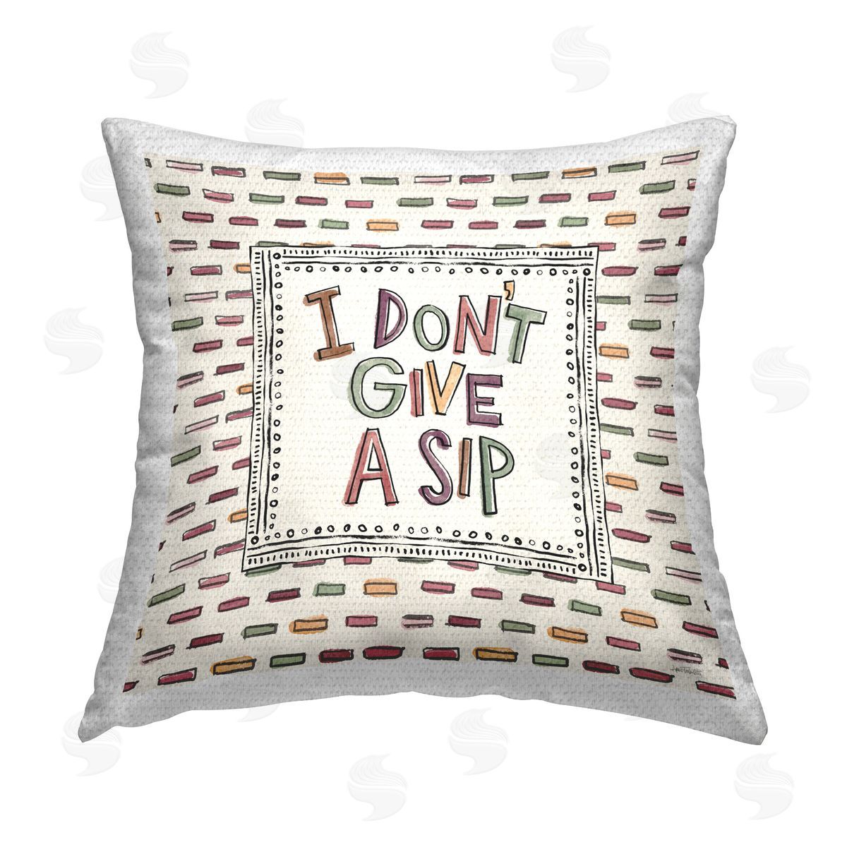 Anne Tavoletti Wine Sip Sentiment Outdoor Quick-Dry Polyester Printed Throw Pillow