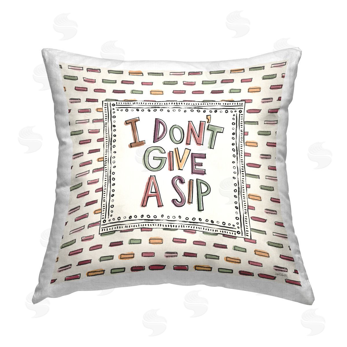 Anne Tavoletti Wine Sip Sentiment Printed Plush Polyester Throw Pillow