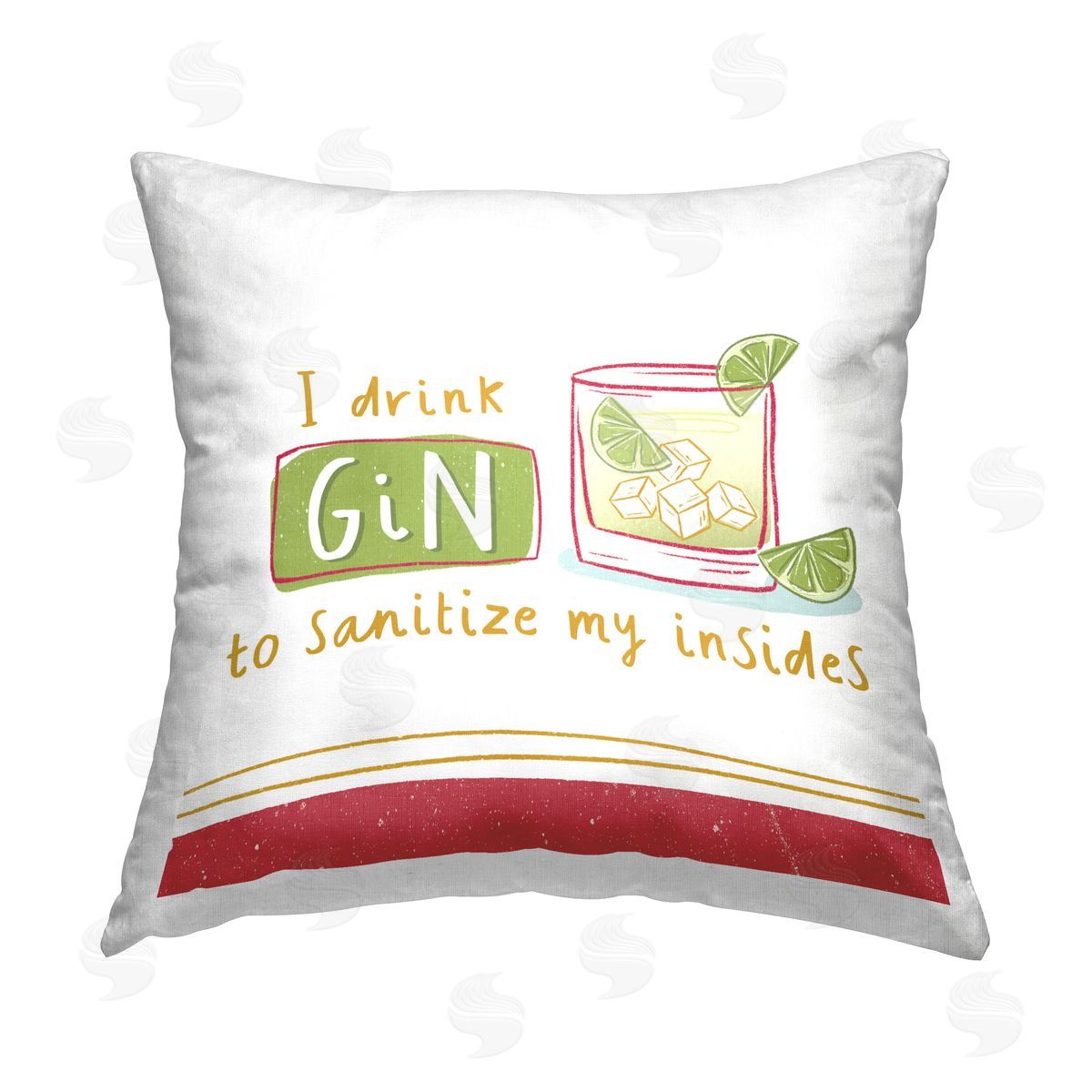 Courtney Morgenstern Funny Gin Phrase Printed Plush Polyester Throw Pillow