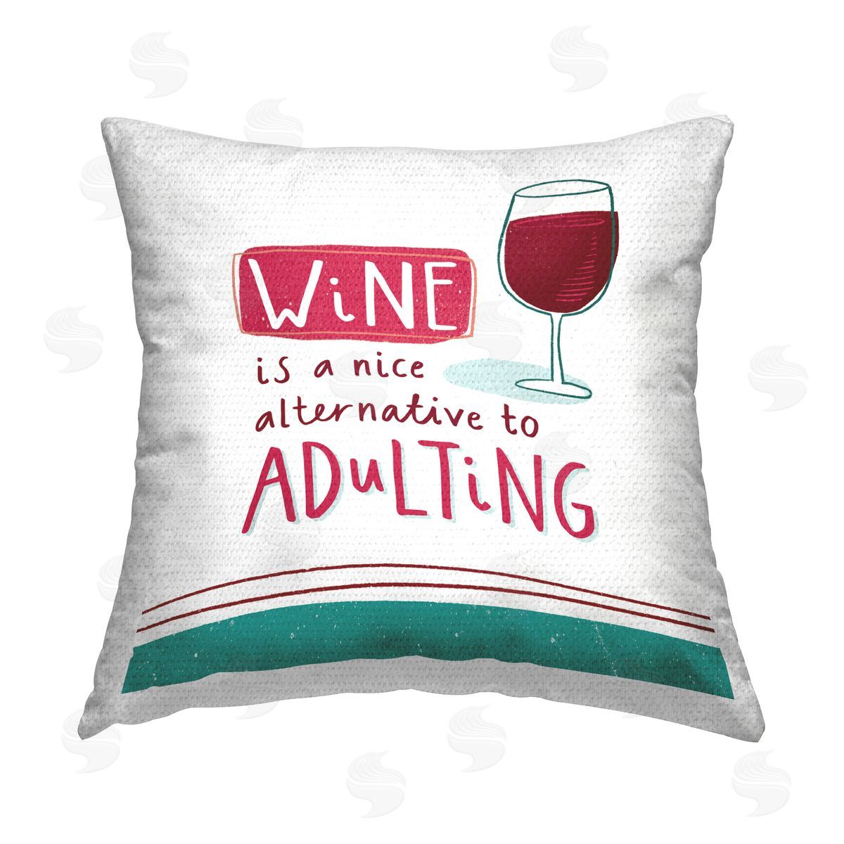 Courtney Morgenstern Funny Wine Phrase Outdoor Quick-Dry Polyester Printed Throw Pillow