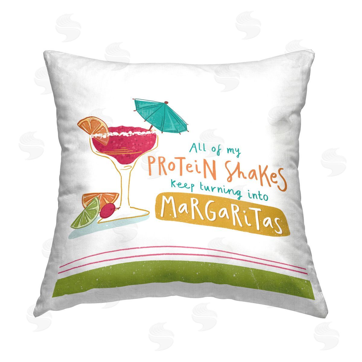Courtney Morgenstern Funny Margarita Phrase Printed Plush Polyester Throw Pillow