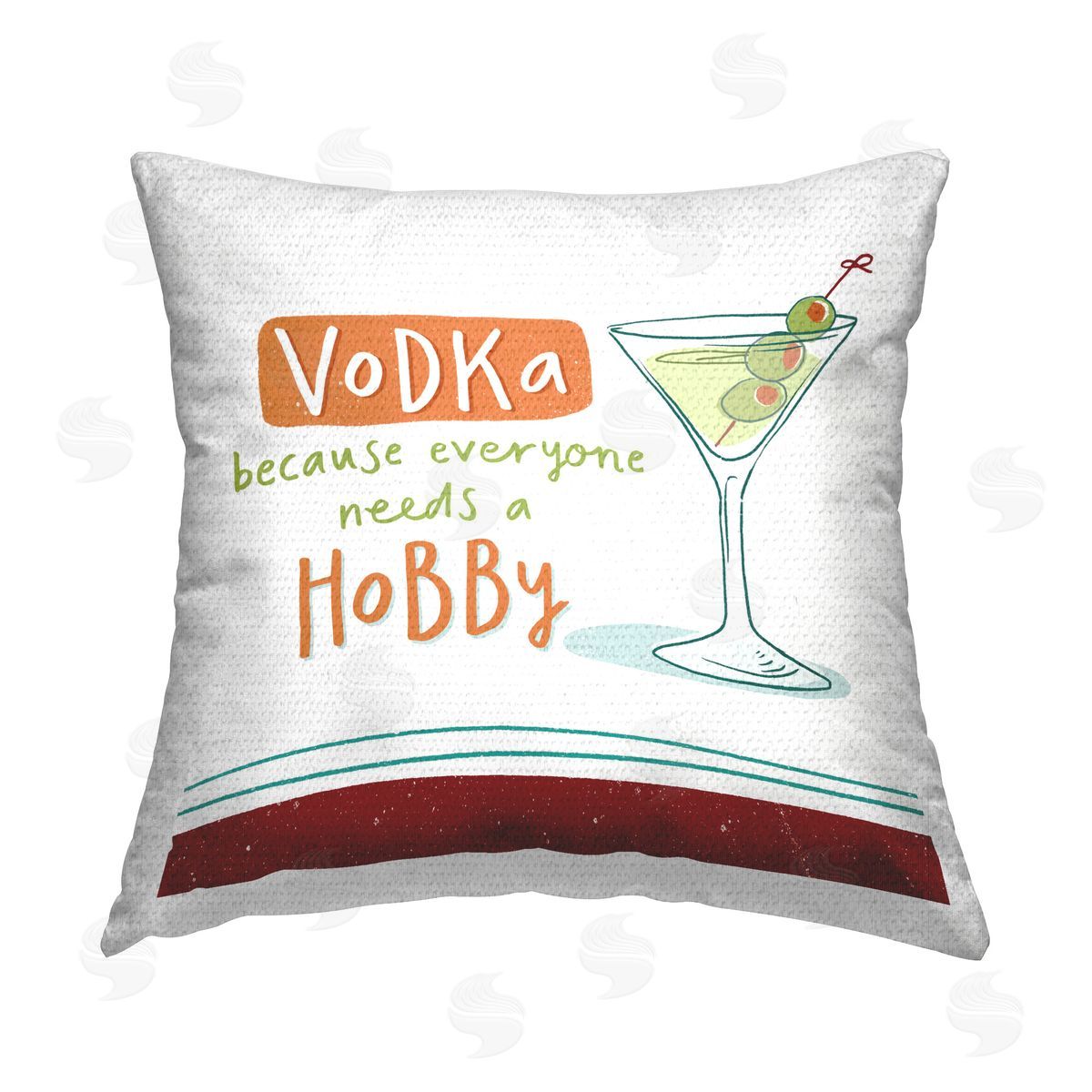Courtney Morgenstern Funny Vodka Phrase Outdoor Quick-Dry Polyester Printed Throw Pillow