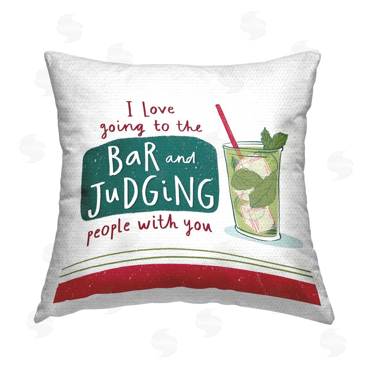 Courtney Morgenstern Judging You Humor Outdoor Quick-Dry Polyester Printed Throw Pillow