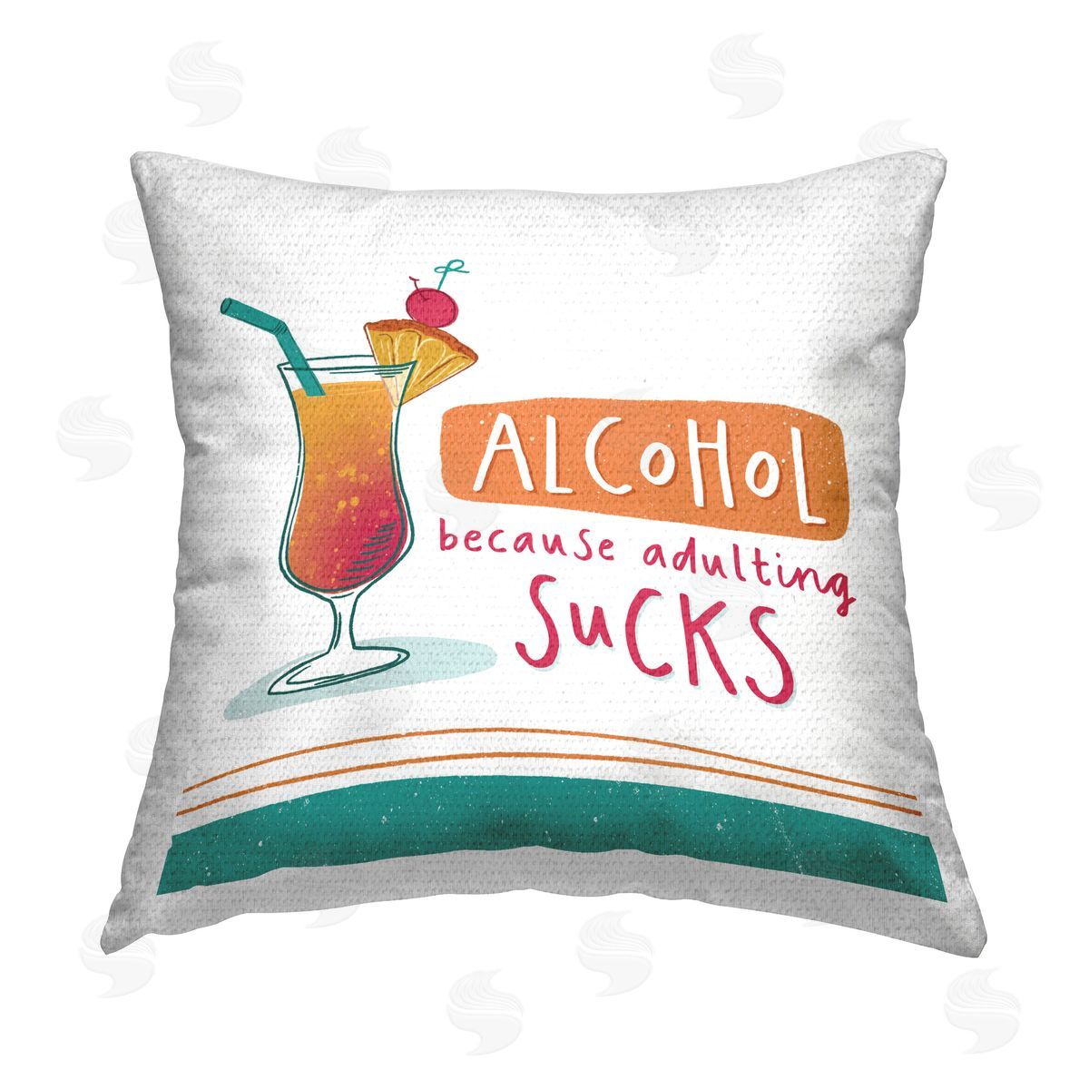 Courtney Morgenstern Funny Adulting Phrase Outdoor Quick-Dry Polyester Printed Throw Pillow