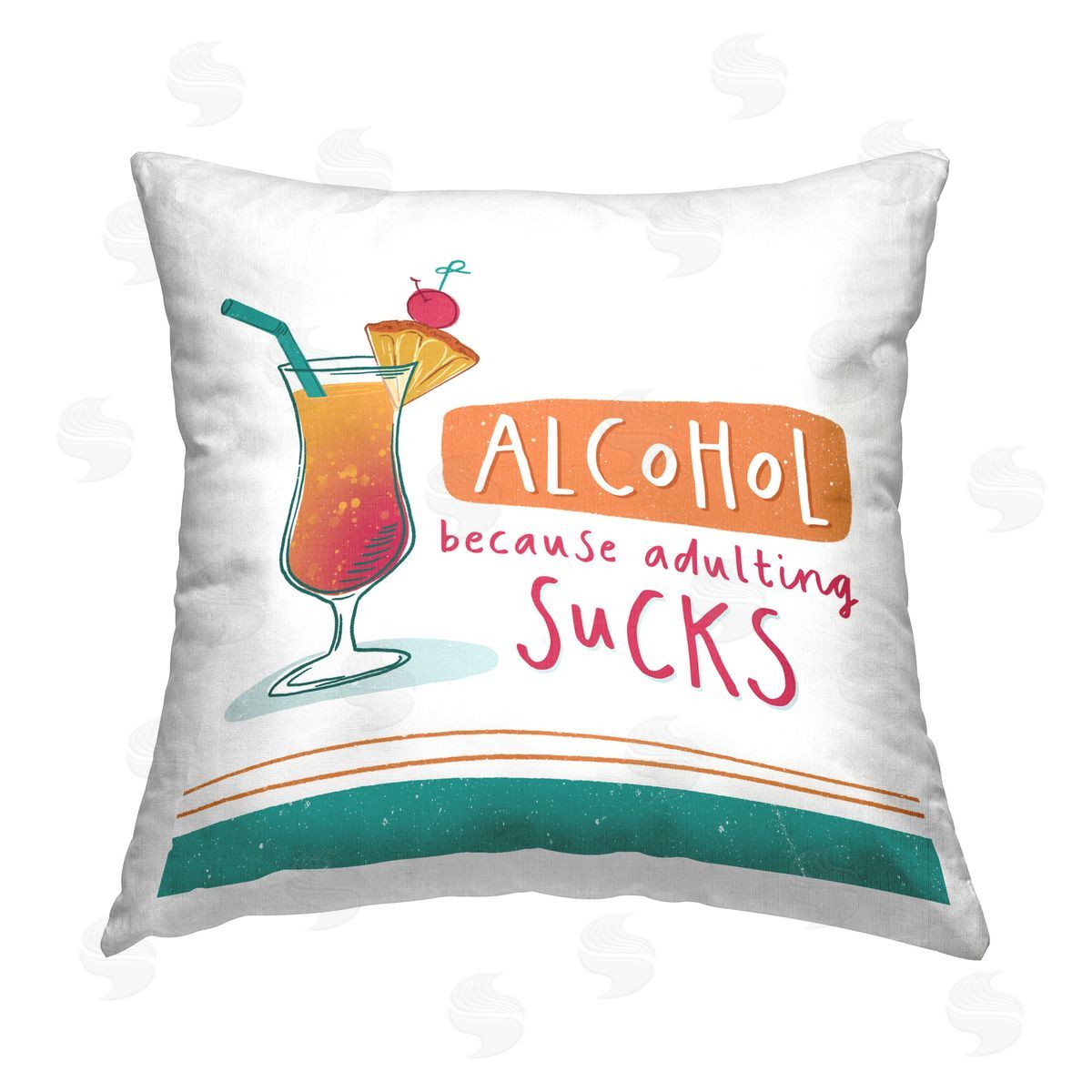 Courtney Morgenstern Funny Adulting Phrase Printed Plush Polyester Throw Pillow